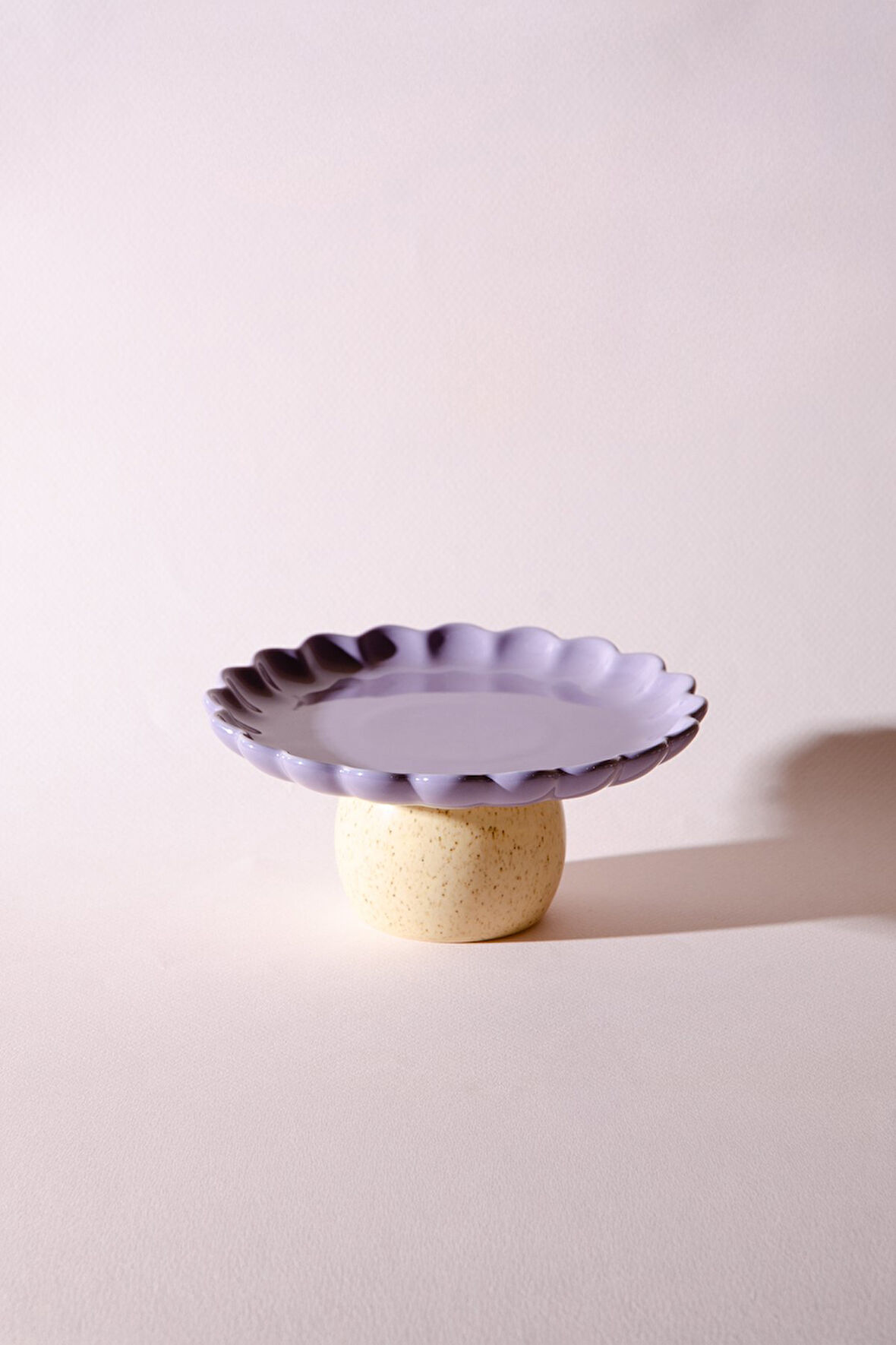 Fungo Ayaklı Pasta Kek Sunum Tabağı 15 cm | Mor