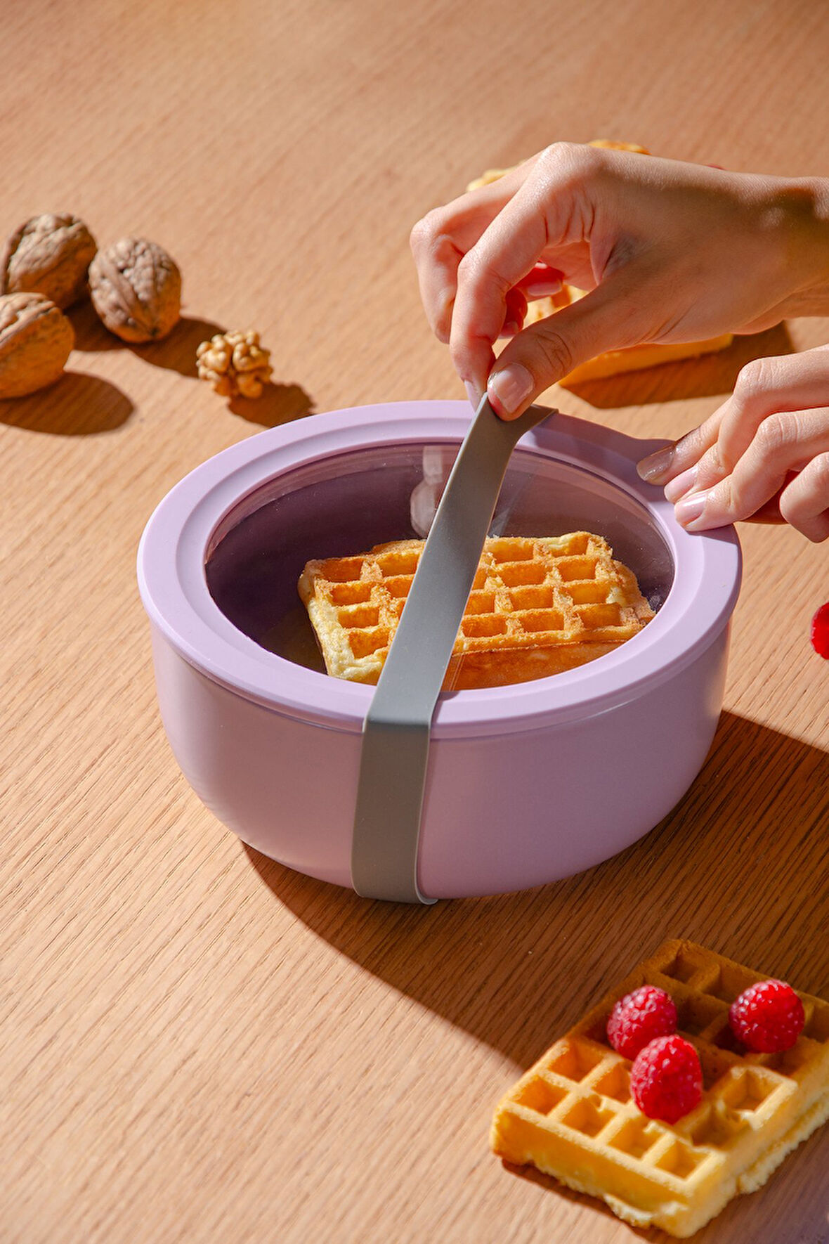 Moca Stoneware Hava Geçirmez Şeffaf Kapaklı Saklama Kabı 1000 ml | Mor