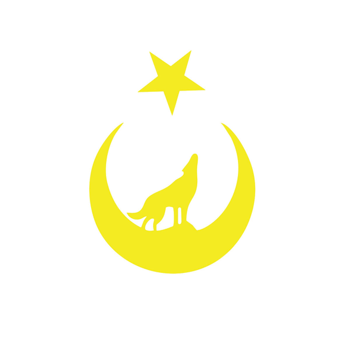 Bozkurt Türk Bağyrağı Sticker 17x17 Cm Sarı