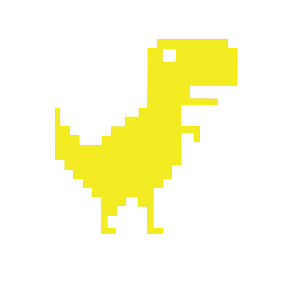 Piksel Dinozor Sticker 17x17 Cm Sarı
