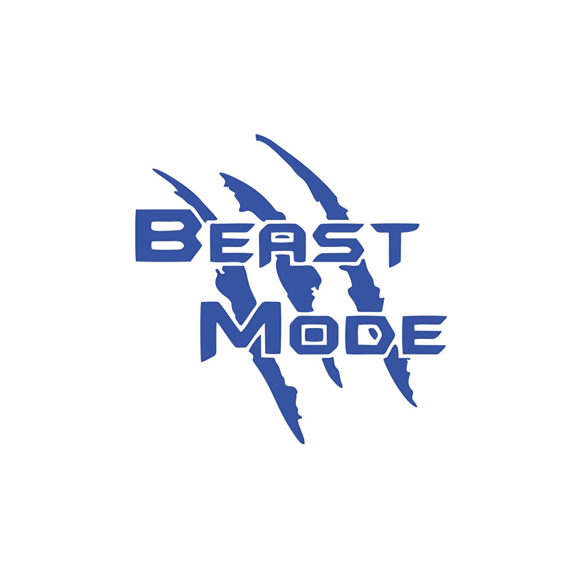 Beast Mode Sticker 17x17 Cm Mavi