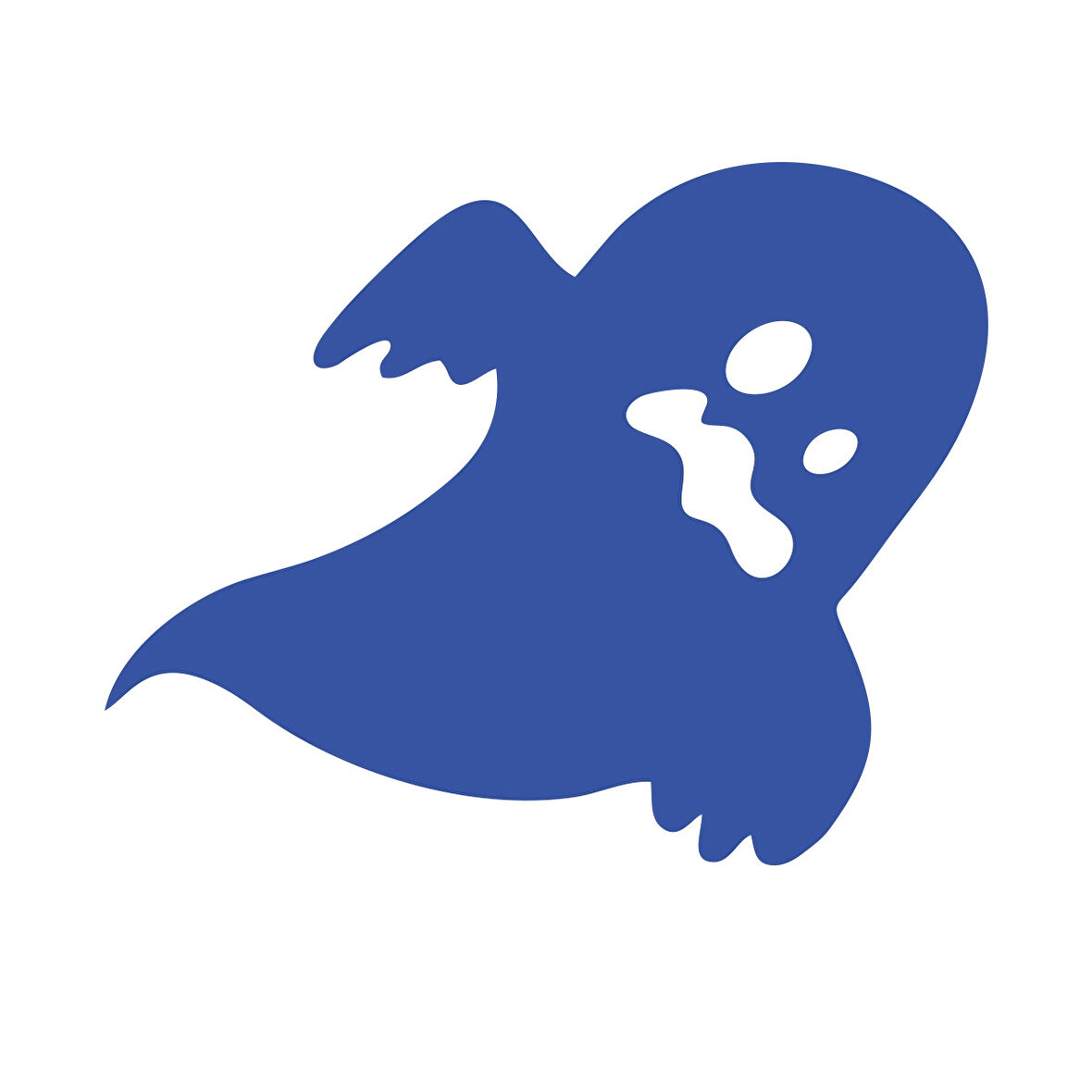 Korkan Hayalet Araba Sticker  17x17 Cm Mavi