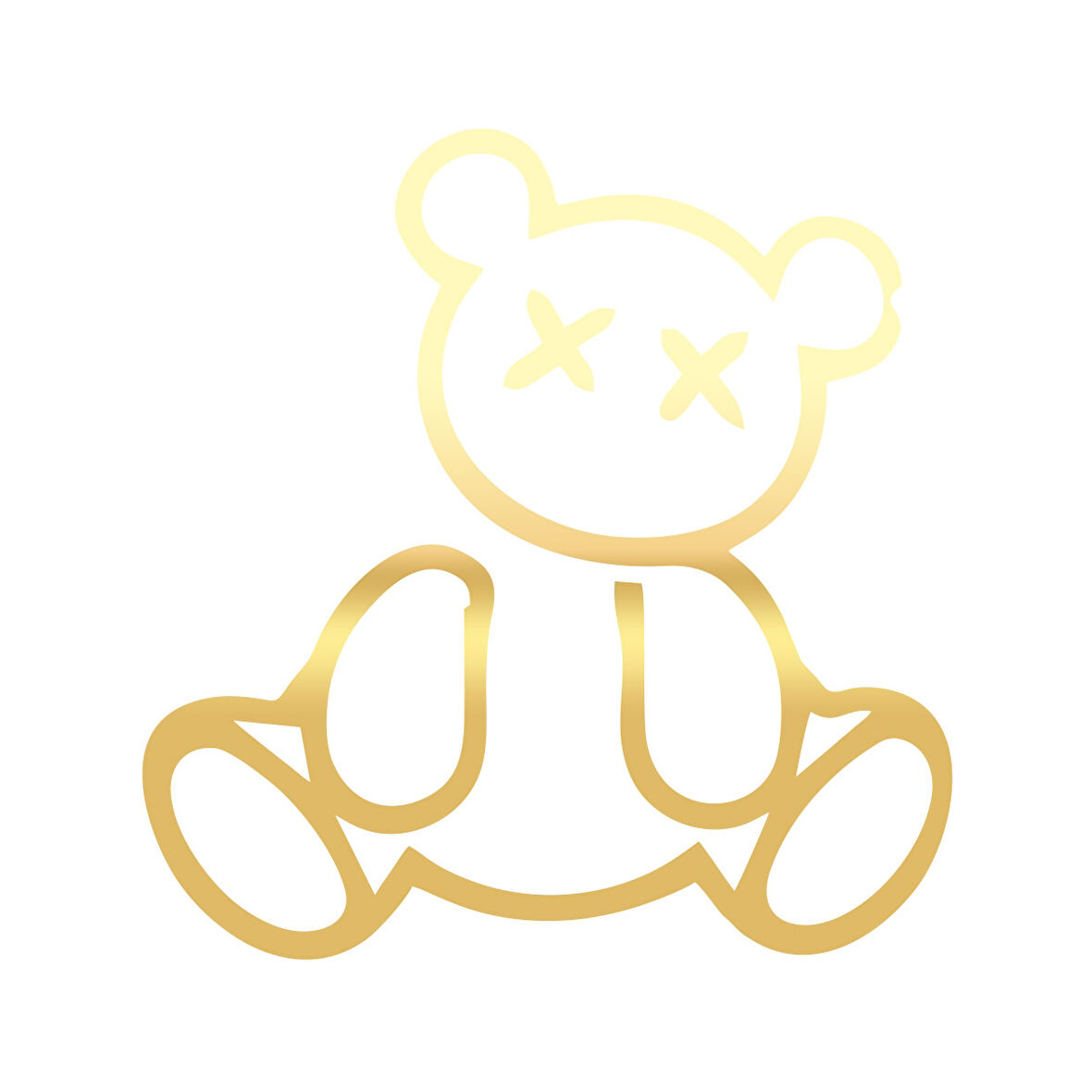 Ayıcık Araba Sticker 17x17 Cm Gold