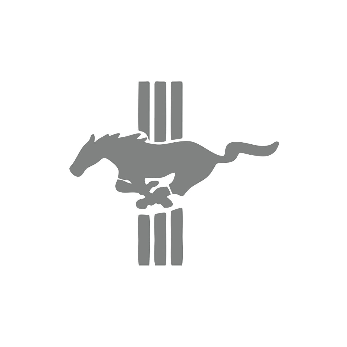 Mustang Amblemi Araba Stickeri 17x17 Cm Gri