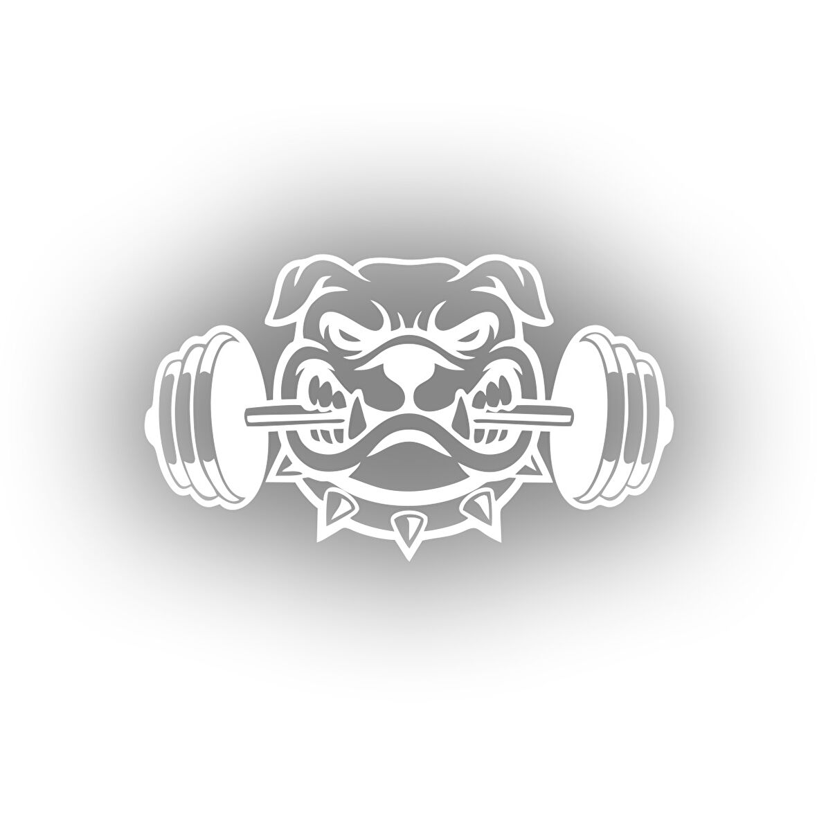 Bulldog Araba Sticker 17x17 Cm Beyaz