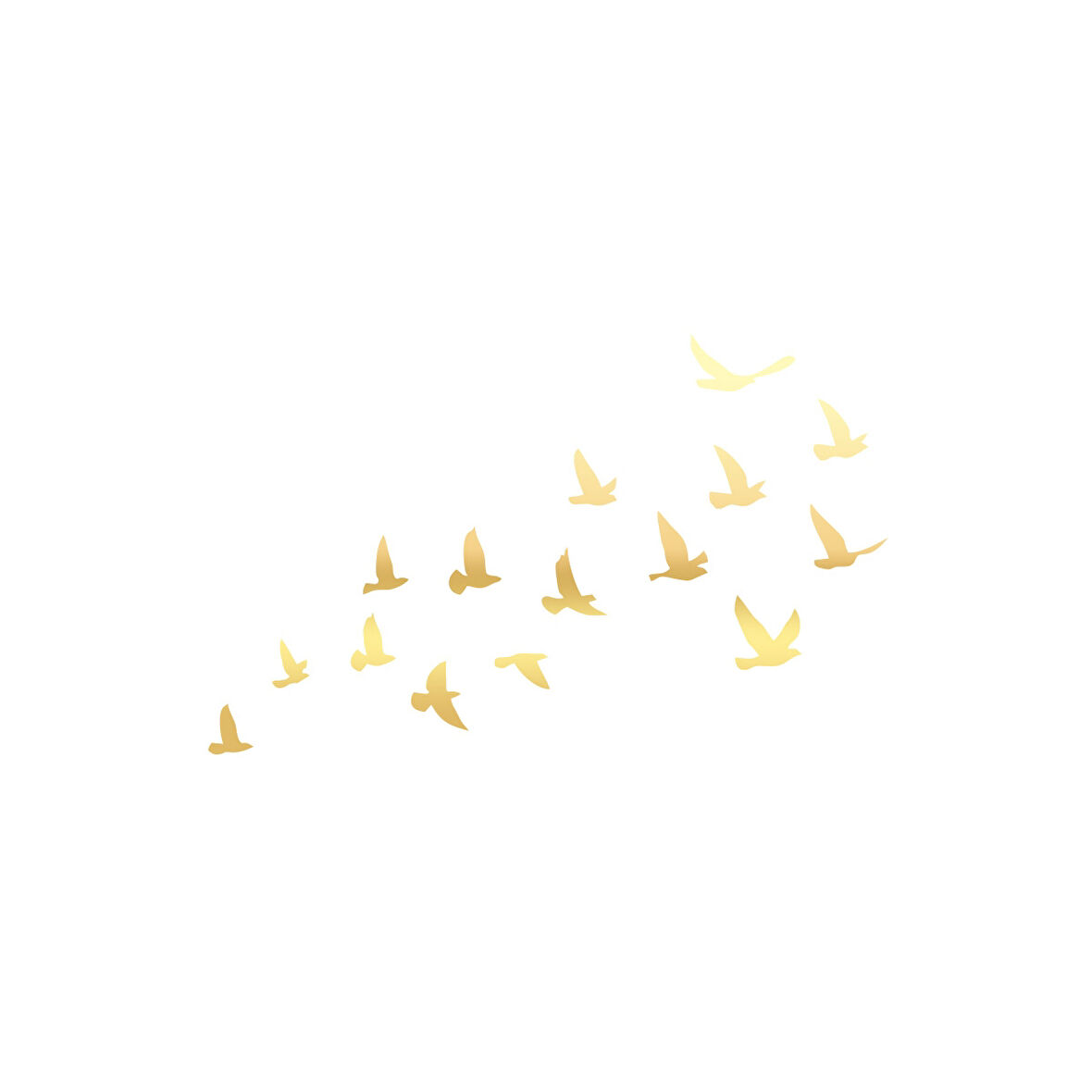 Kuşlar Araba Sticker 17x17 Cm Gold