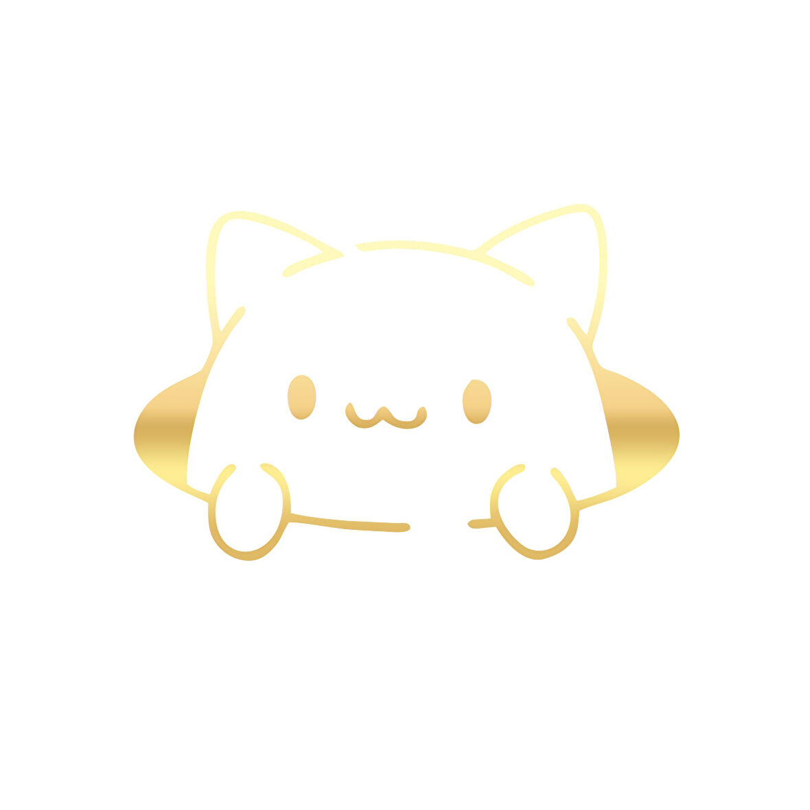 Kedi Araba Stickeri 17x17 Cm Gold