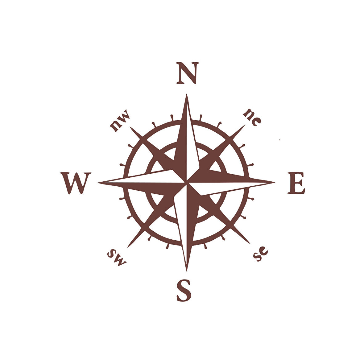 Pusula Araba Sticker 17x17 Cm Kahverengi