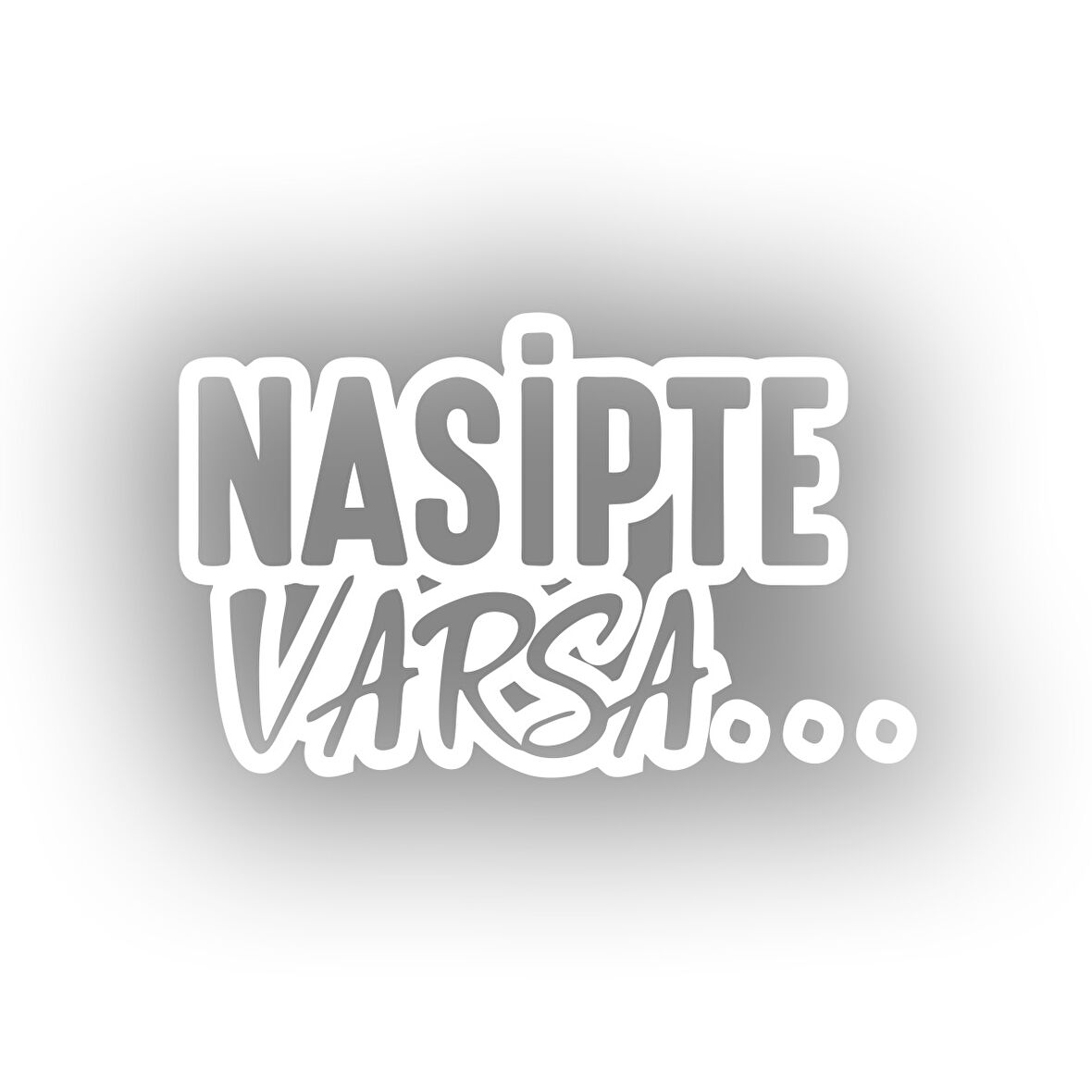 Nasipte Varsa Araba Sticker 17x17 Cm Beyaz