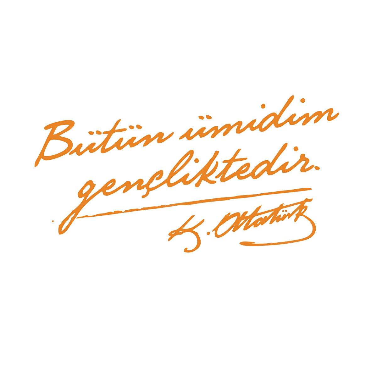 Bütün Ümidim Gençliktedir Araba Sticker 17x17 Cm Turuncu