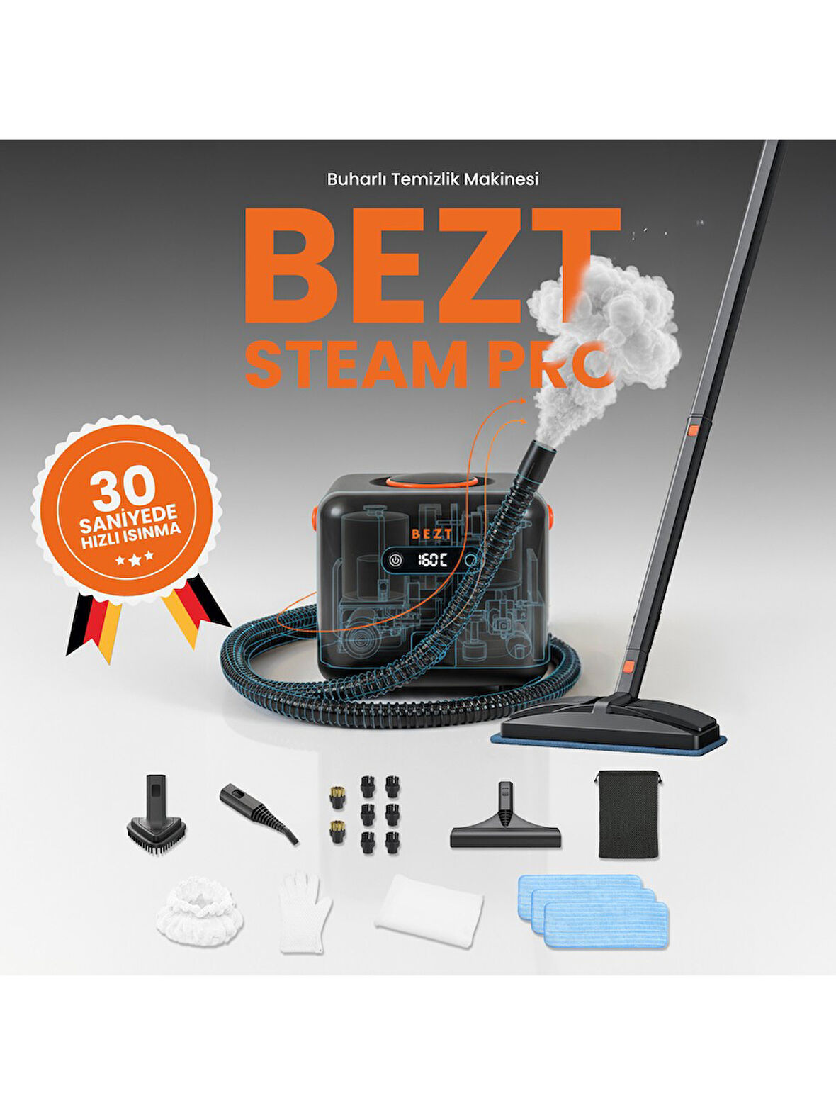 BEZT Steam Pro Buharlı Temizlik Makinesi