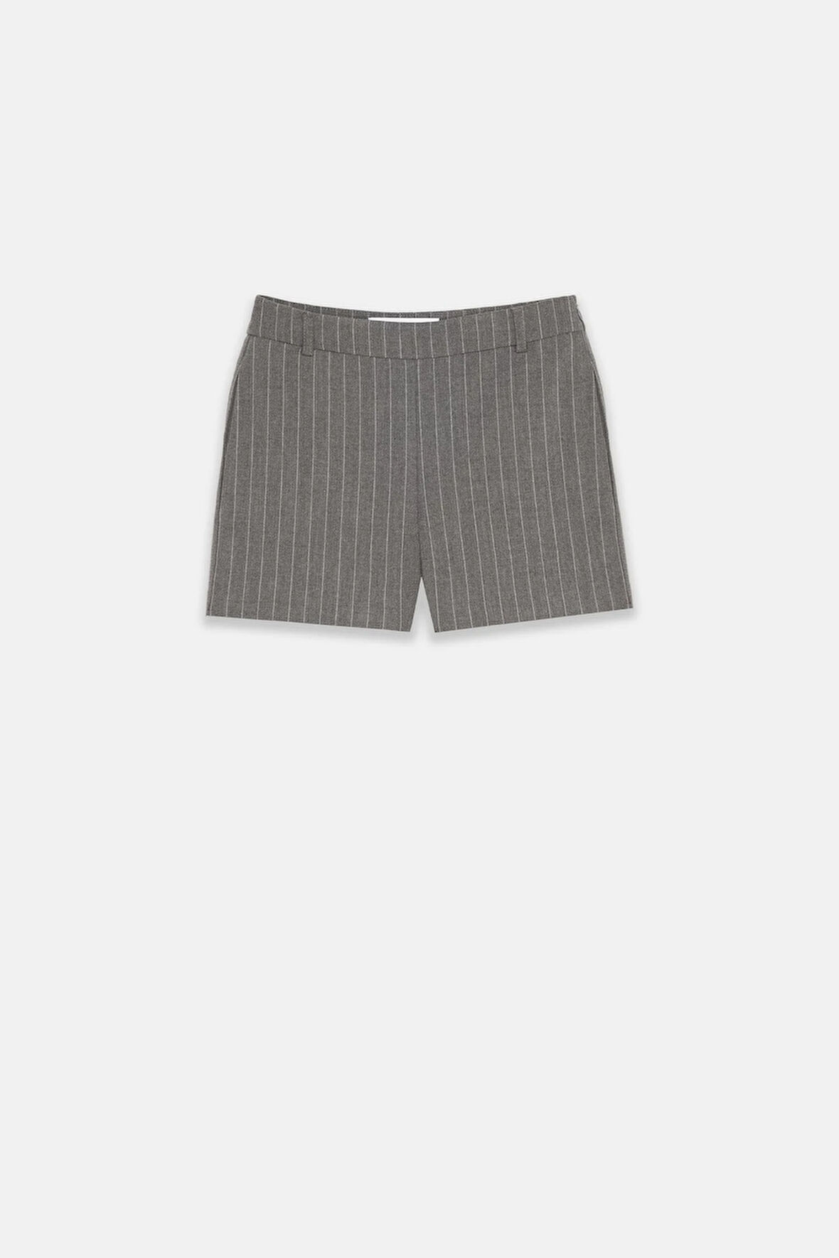 Kadın Gri Çizgili Şort