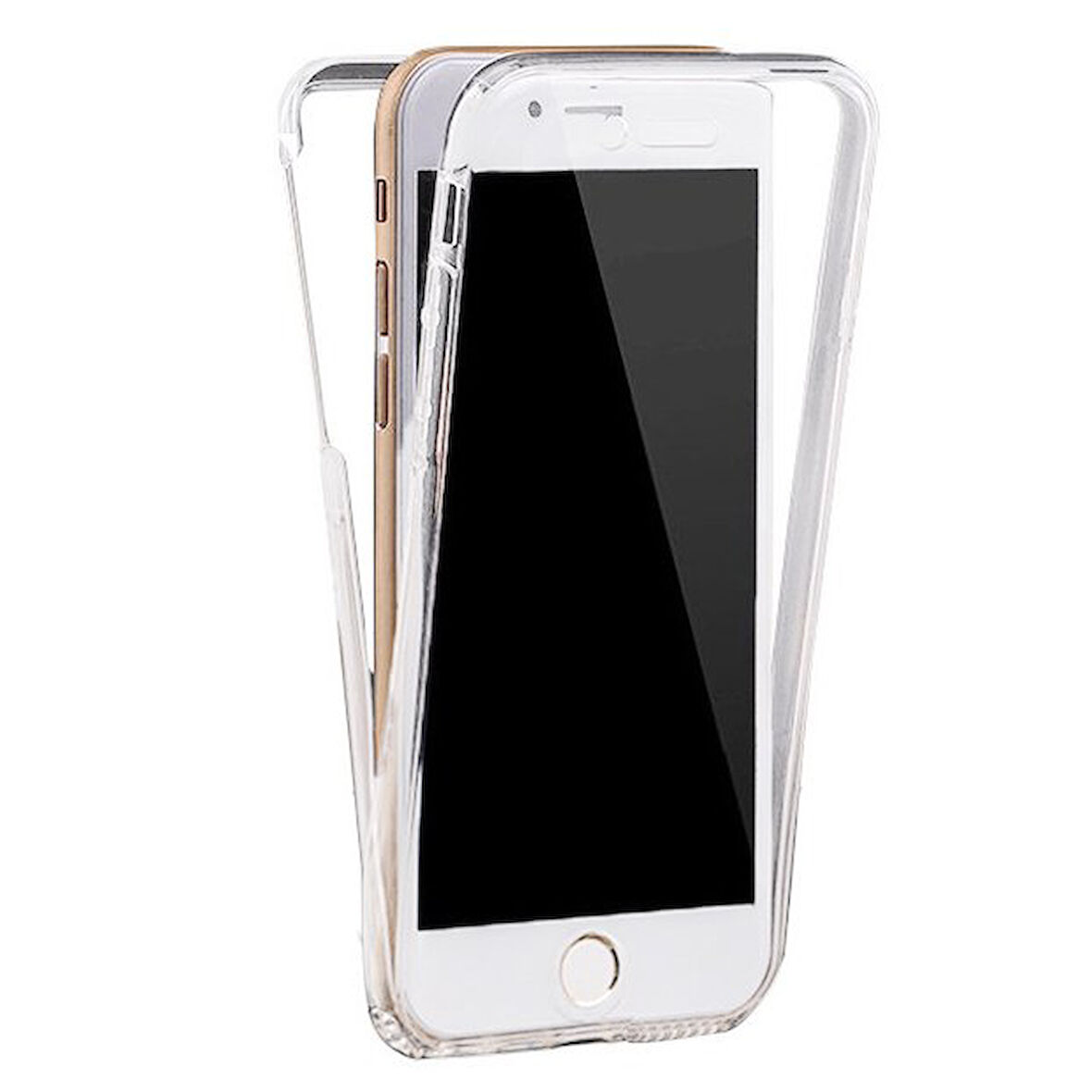 İphone 7/8 Uyumlu Ön Arka 360 Tam Koruma Şeffaf Soft Silikon Kılıf