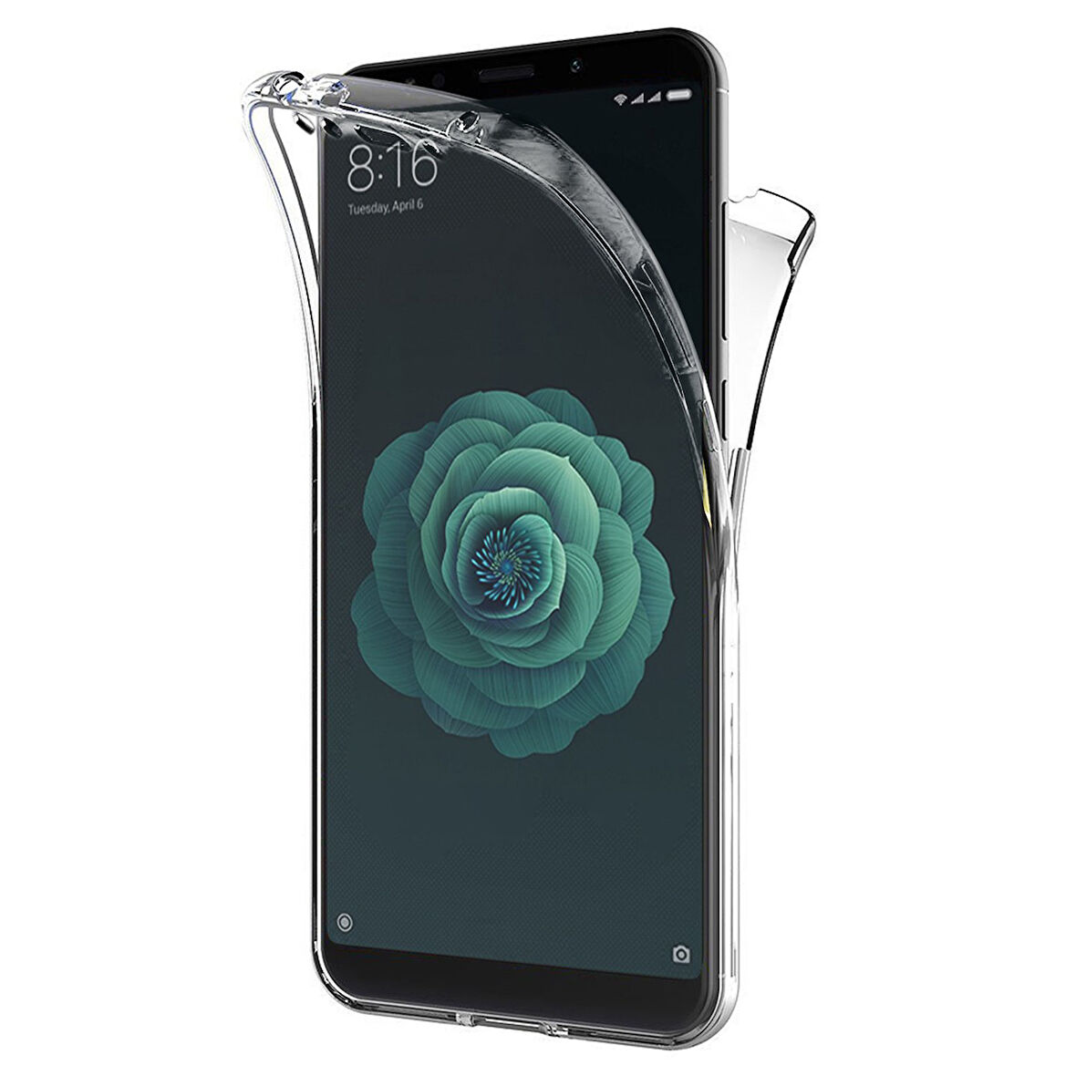 Xiaomi Mi 6X Uyumlu Ön Arka 360 Tam Koruma Şeffaf Soft Silikon Kılıf