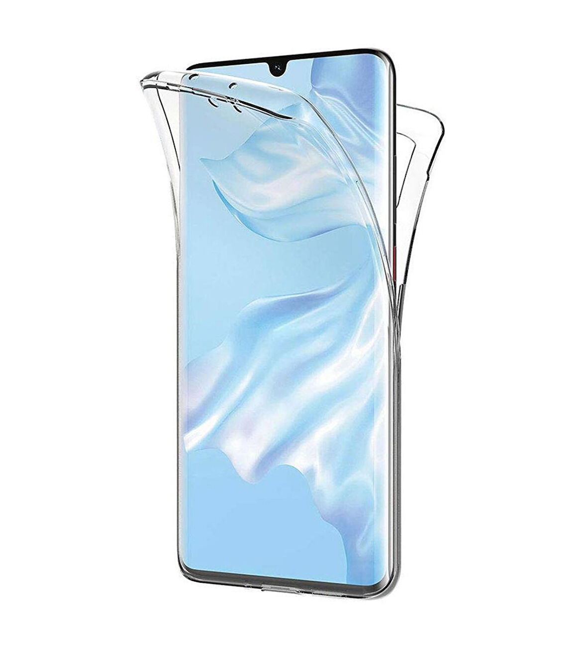 Huawei P30 Pro Uyumlu Ön Arka 360 Tam Koruma Şeffaf Soft Silikon Kılıf