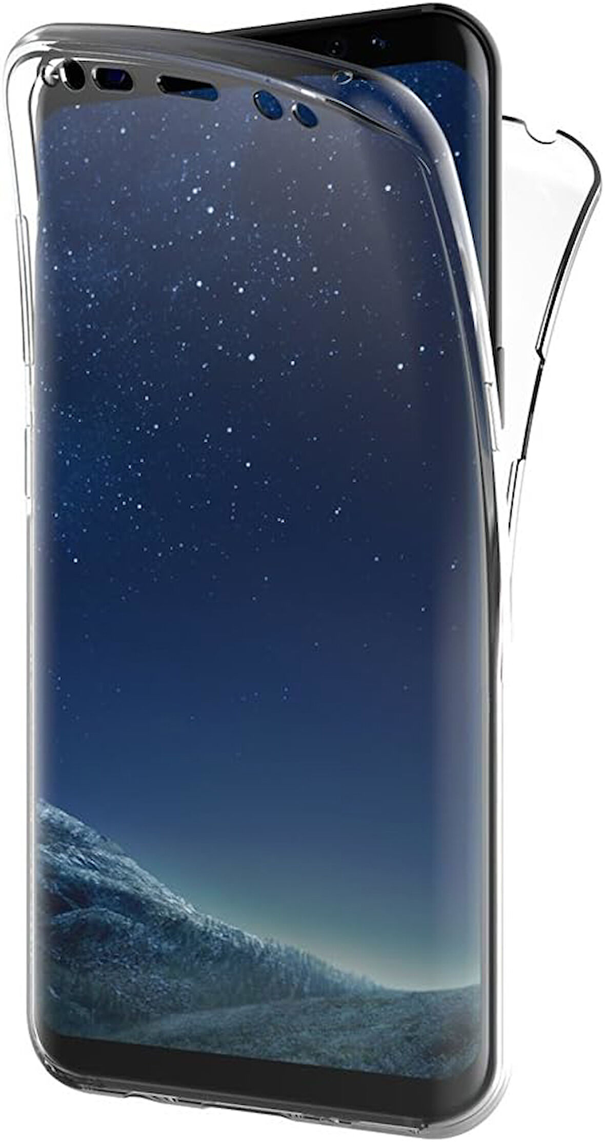 Samsung Galaxy S8 Uyumlu Ön Arka 360 Tam Koruma Şeffaf Soft Silikon Kılıf