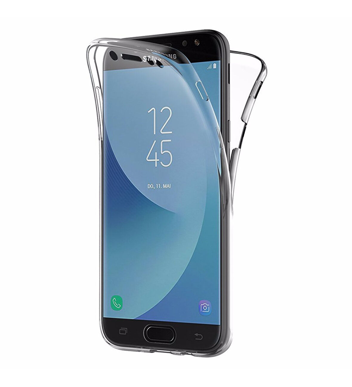 Samsung Galaxy A7 2016 Uyumlu Ön Arka 360 Tam Koruma Şeffaf Soft Silikon Kılıf