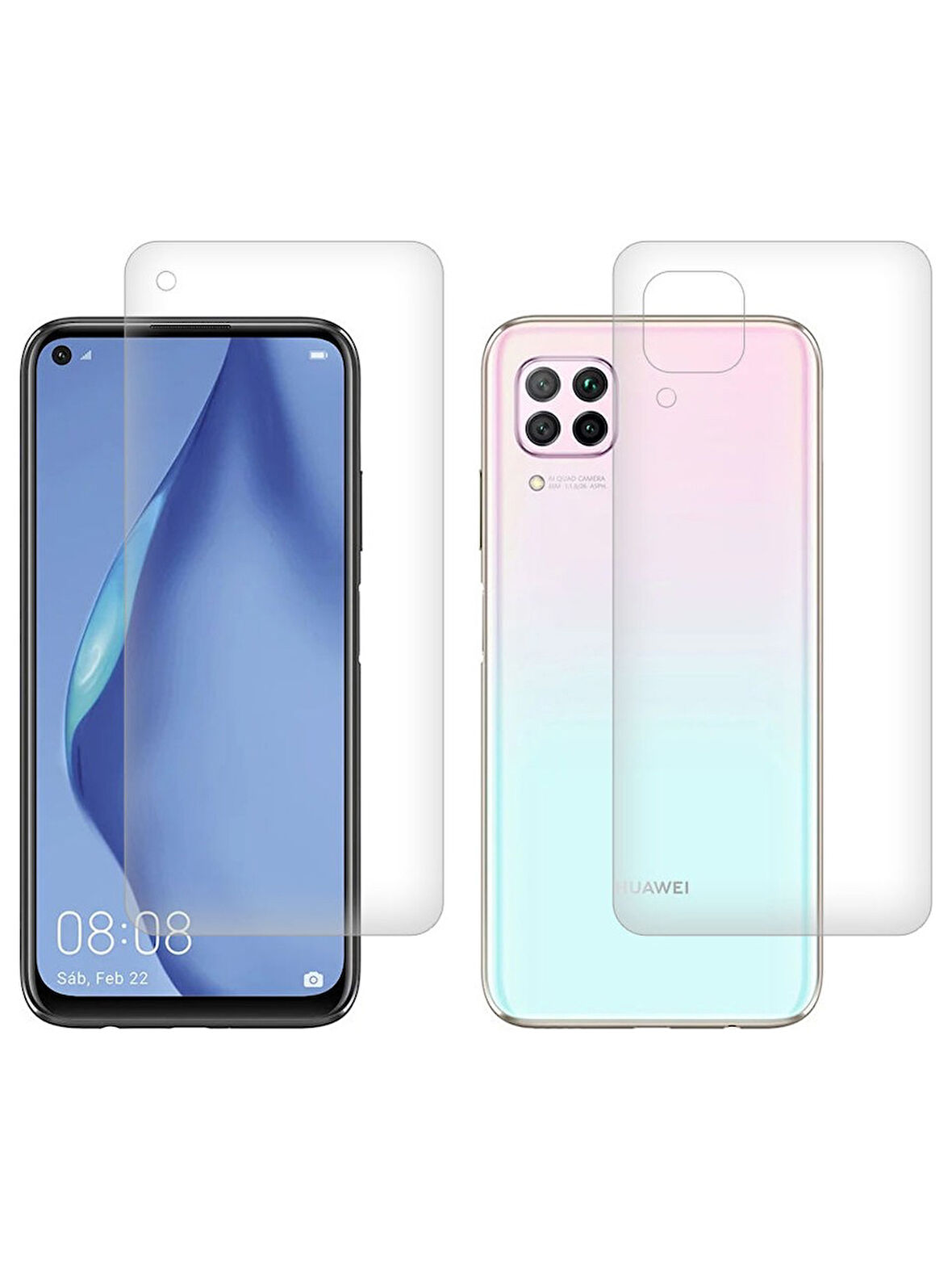 Huawei P40 Lite ile Uyumlu Ön Arka Koruma Full Body Jelatin