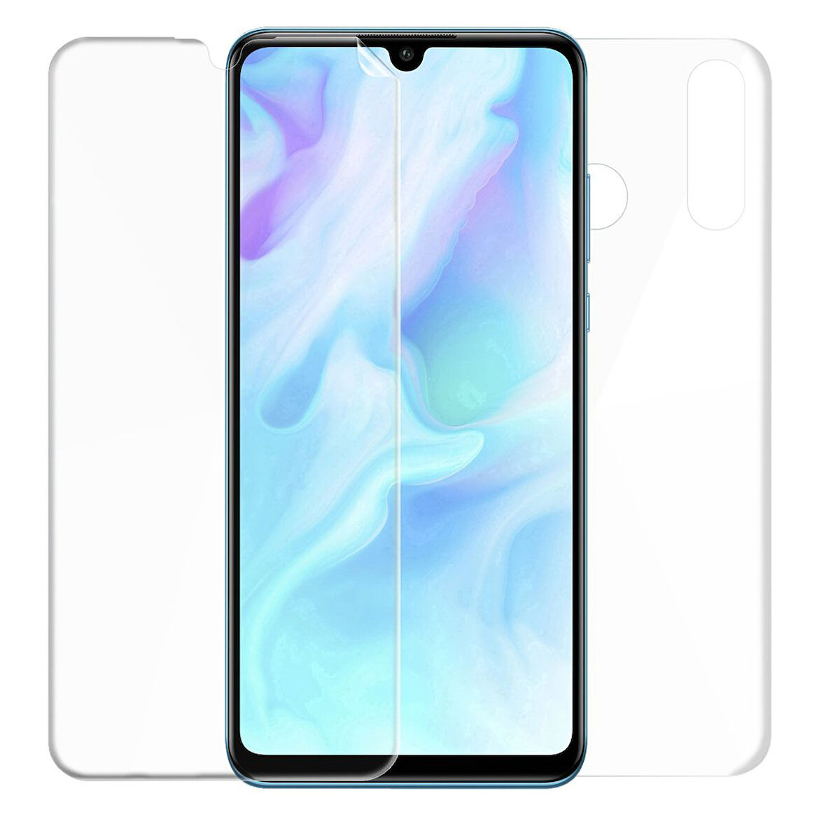 Huawei P30 Lite ile Uyumlu Ön Arka Koruma Full Body Jelatin