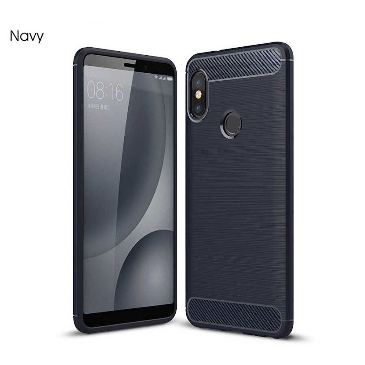 Xiaomi Redmi Note 5 Pro ile Uyumlu Kamera Korumalı Darbe Önleyici Carbon Brushed Silikon Kılıf