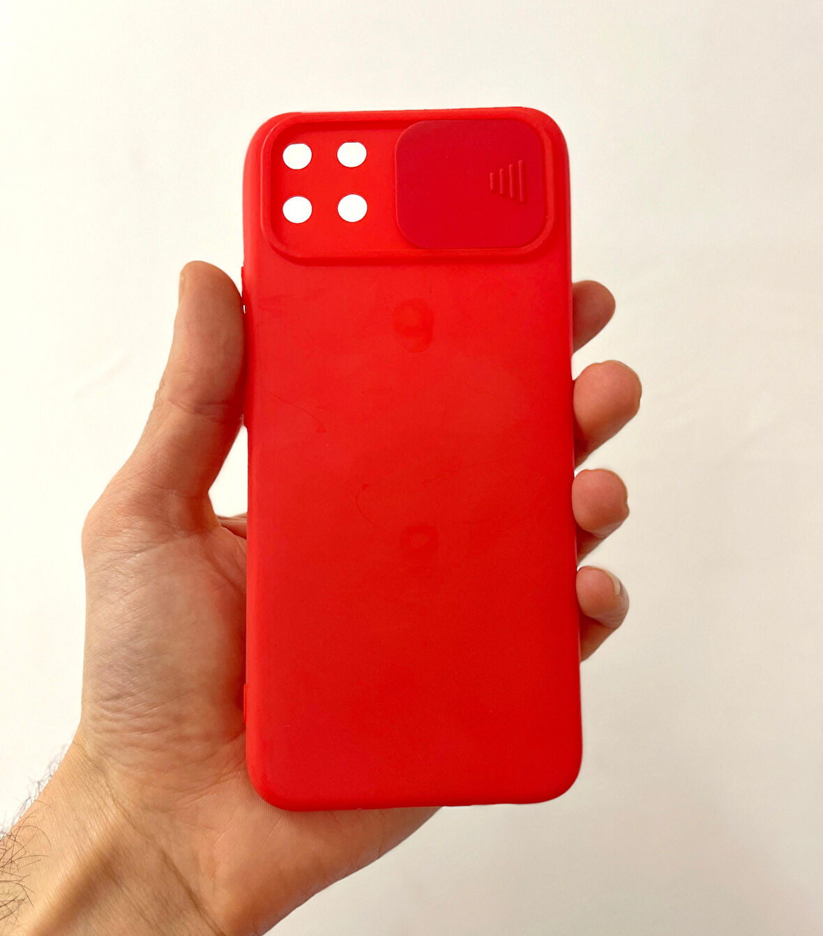 Ehr. Realme C11 Uyumlu Kamera Sürgülü Mat Silikon Kılıf