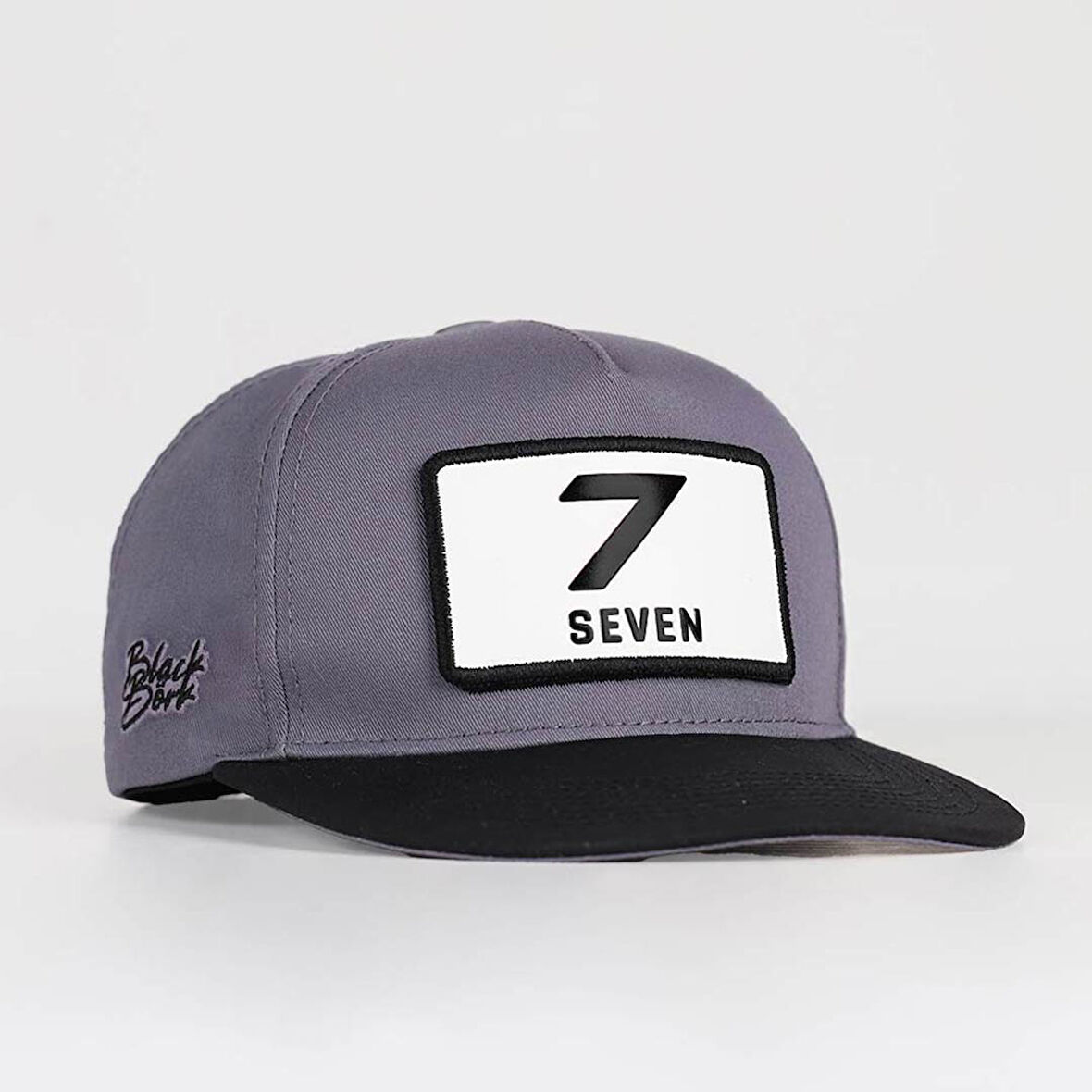 7 Numara Logolu Siyah-Gri Hip Hop Şapka