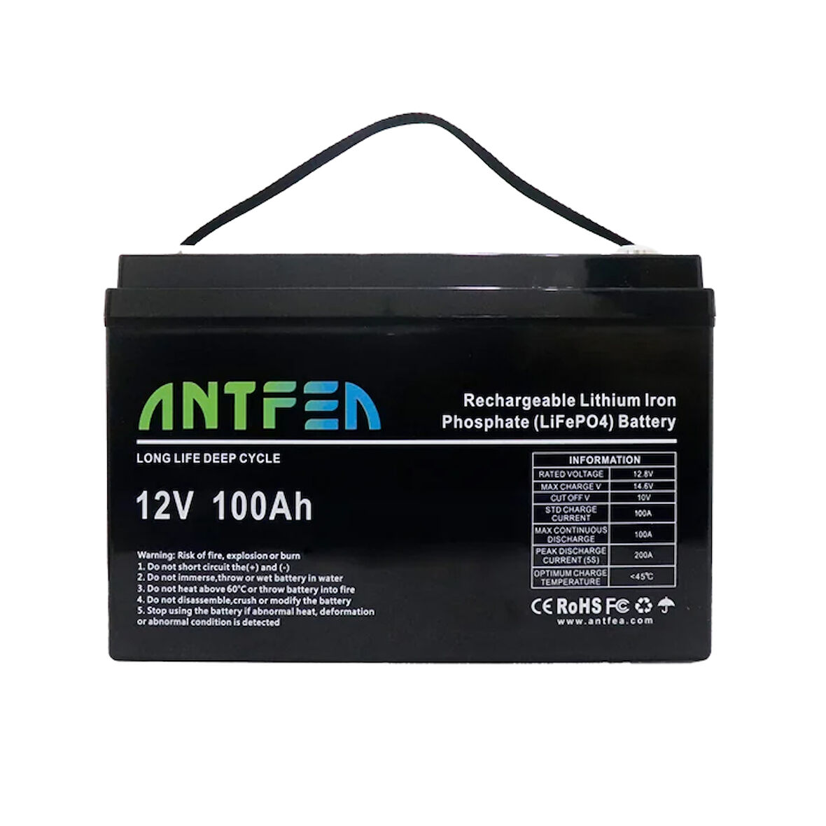 Antfea 12.8V100Ah ABS Lityum Akü LiFePo4
