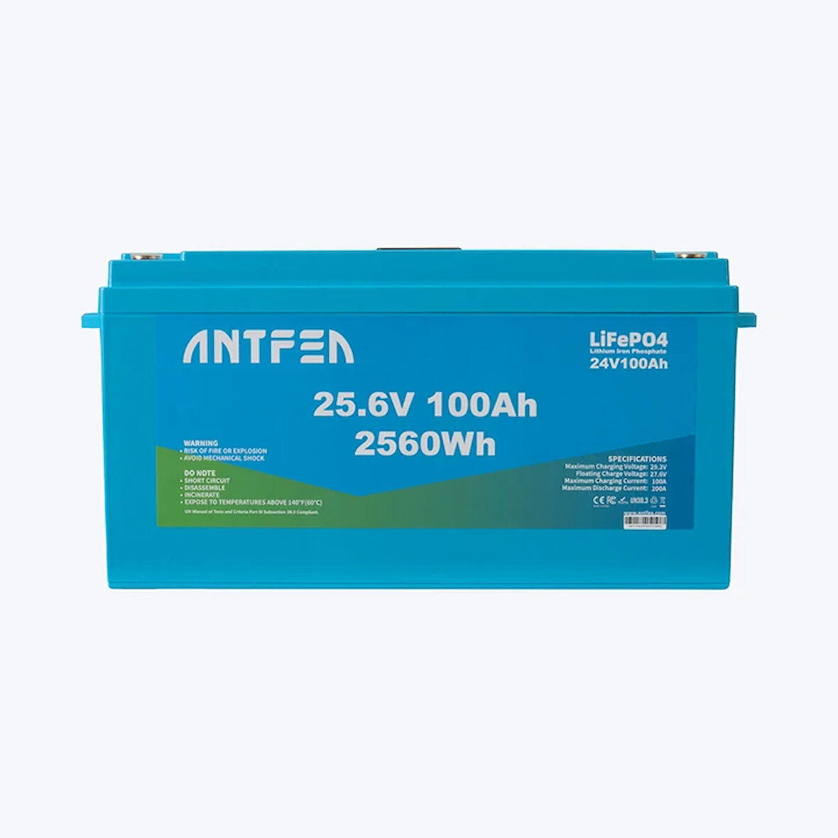 Antfea 25.6V 100Ah ABS Lityum Akü Akıllı Ekran LiFePo4