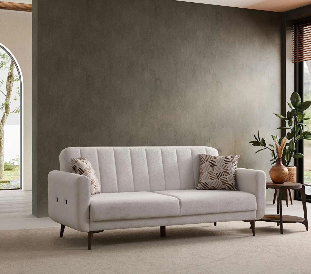 Bona 3'lü Koltuk - Ceviz Ayak Valebo-03