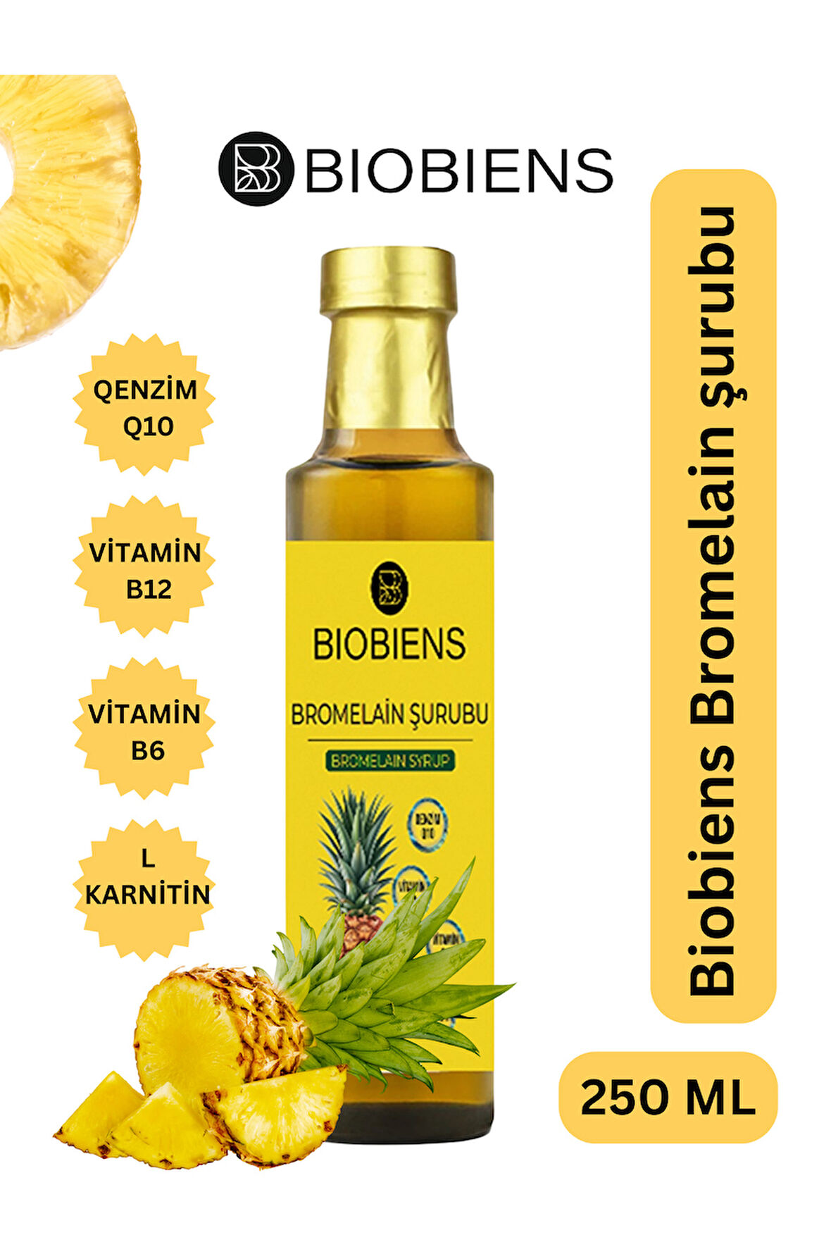 BİOBİENS BROMELAİN ŞURUBU 250 ML