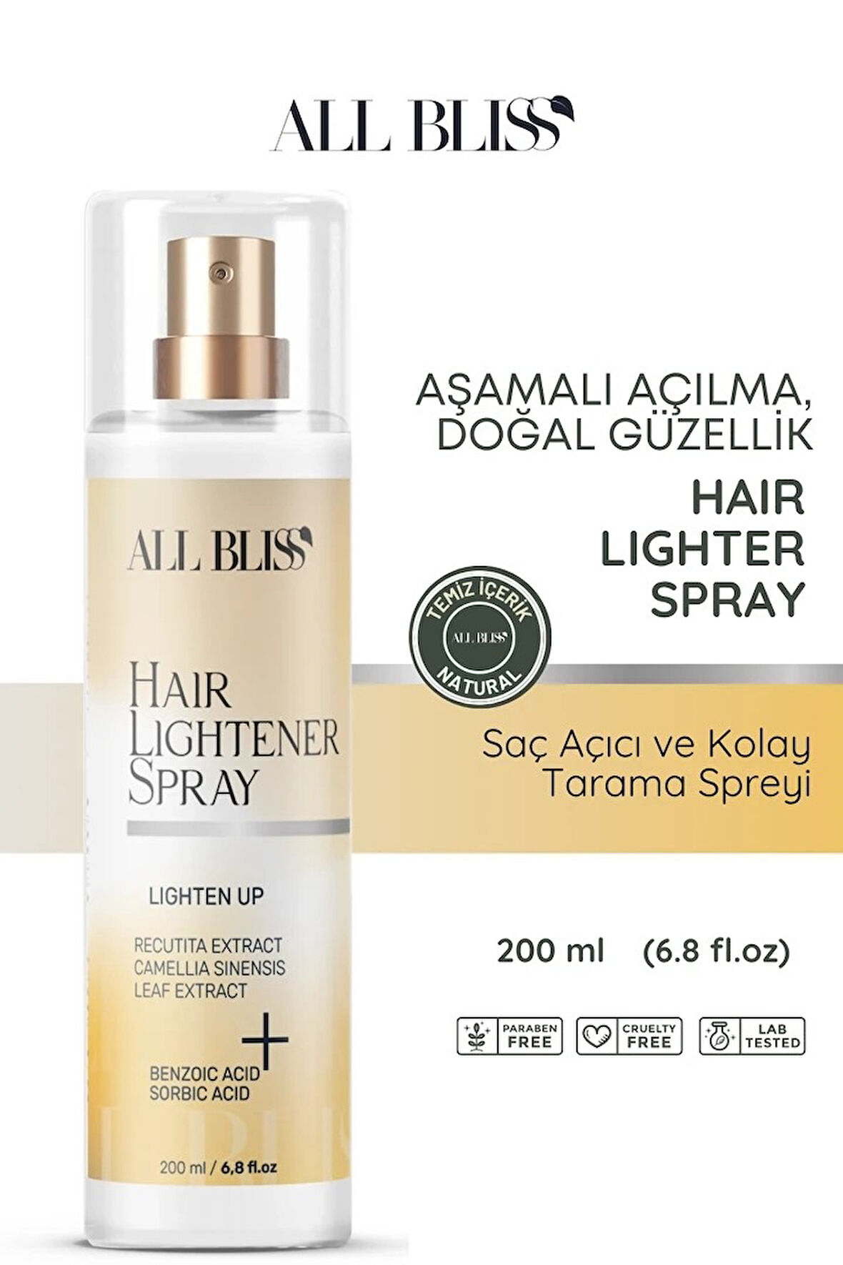 Saç Açıcı Sprey 200 ml – Aşamalı Renk Açıcı Bakım Spreyi