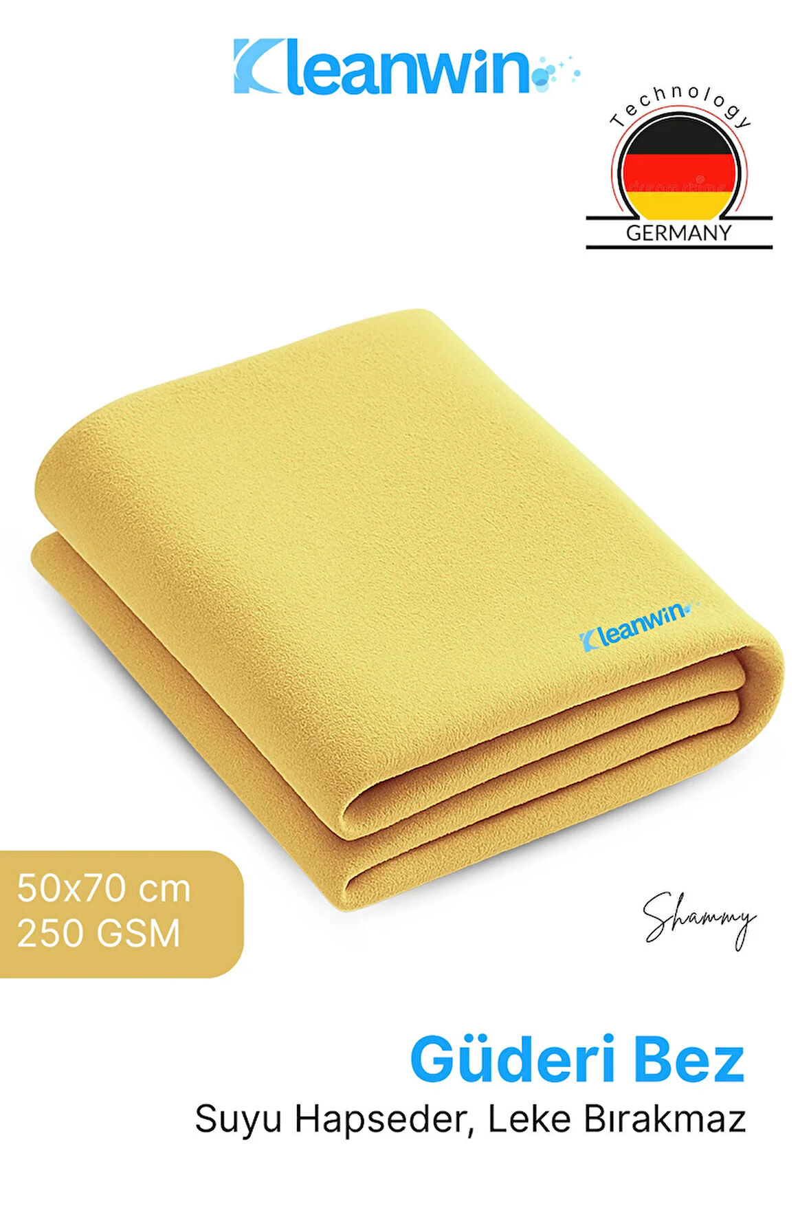 Shammy Gold Güderi Bez 50x70 cm Oto Kurulama Bezi Yüksek Emicilik Araç ve Ev Kullanım