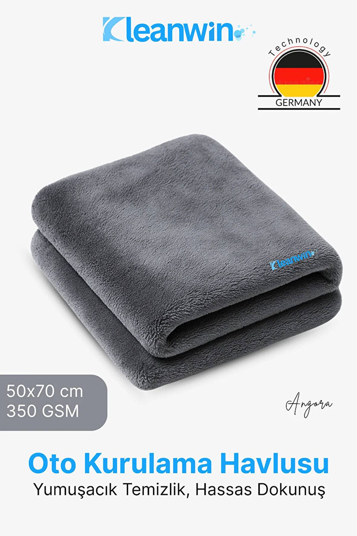 Angora Mikrofiber Bez 350 GSM 50x70 cm Soft Oto Kurulama Havlusu Araç Yıkama Bezi