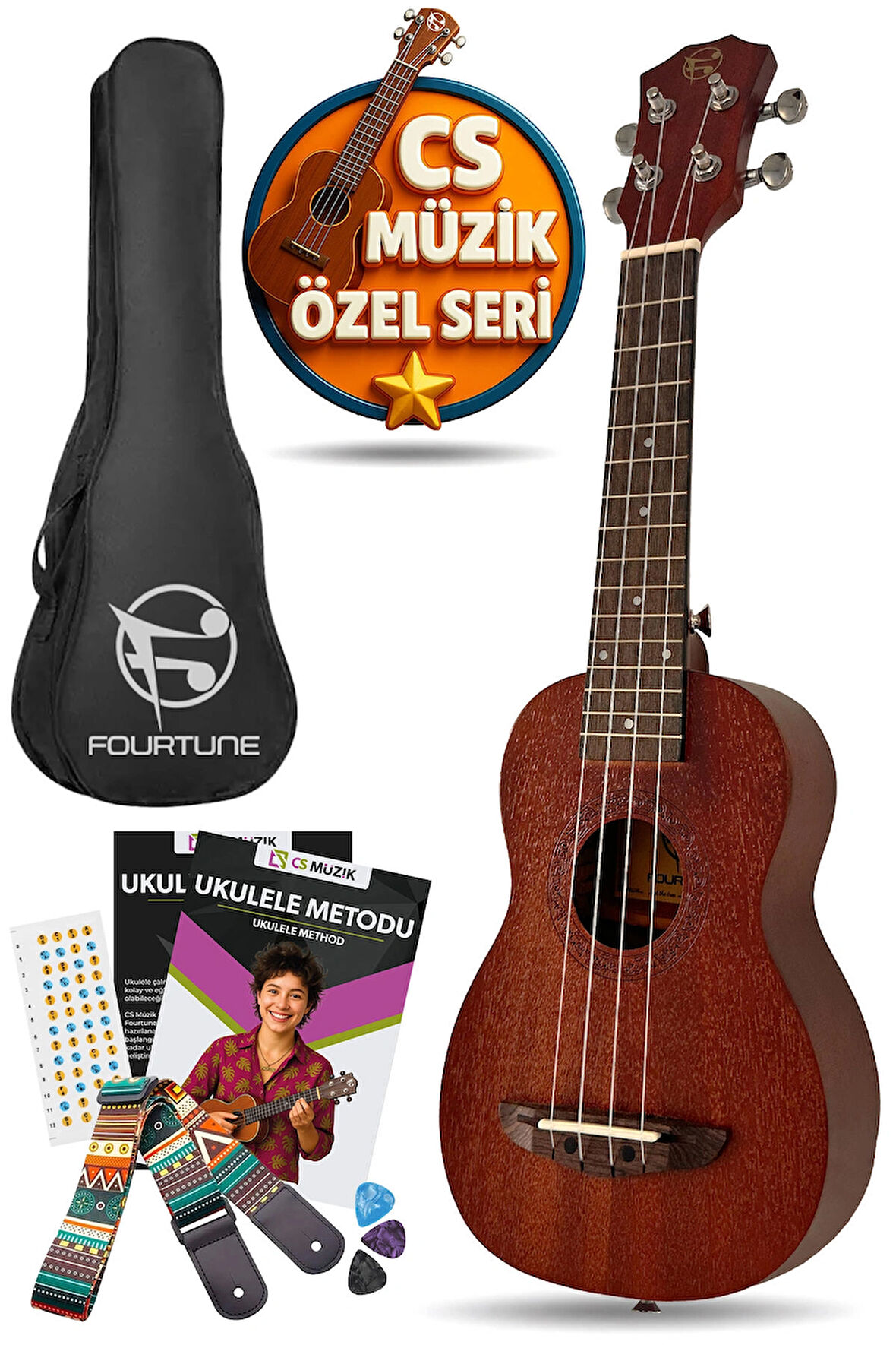 Fourtune Raya UKS-21MN Soprano Ukulele Maun Hakiki Ağaç (ÖZEL SERİ)