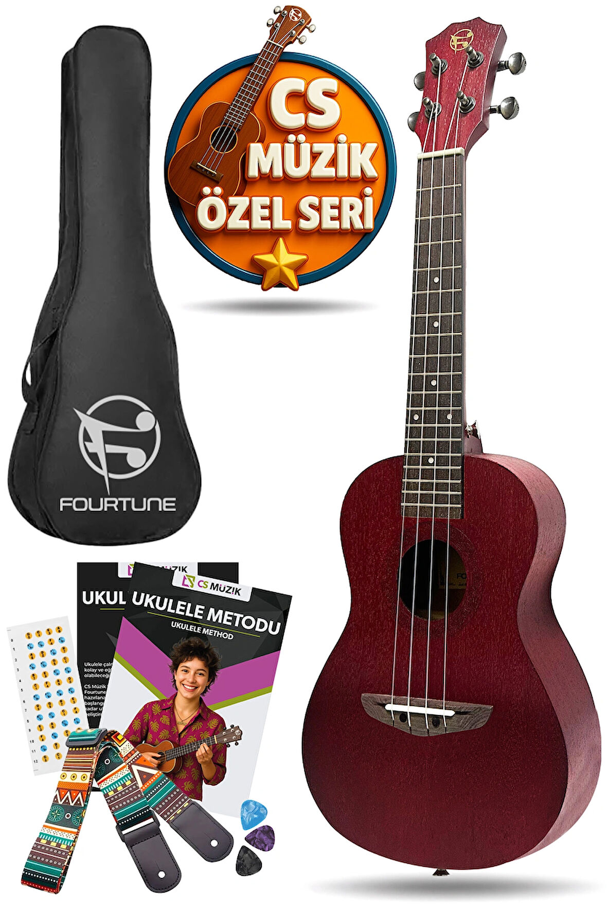 Fourtune Elio UKC-23RD Concert Ukulele Maun Hakiki Ağaç (ÖZEL SERİ)
