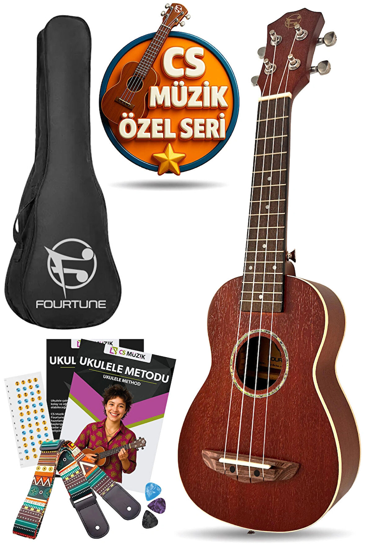 Fourtune Sydra UKS-21MN Soprano Ukulele Maun Hakiki Ağaç (ÖZEL SERİ)