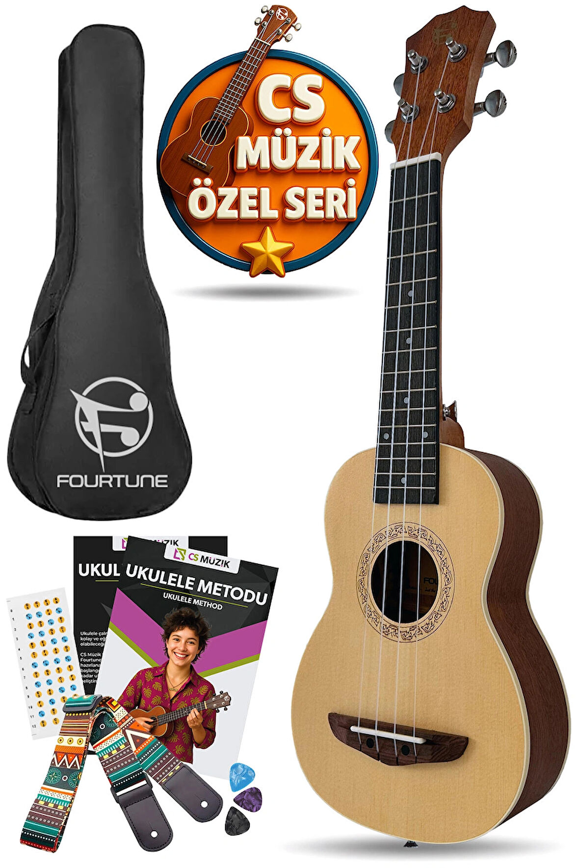 Fourtune Sydra UKS-21NT Soprano Ukulele Maun Hakiki Ağaç (ÖZEL SERİ)
