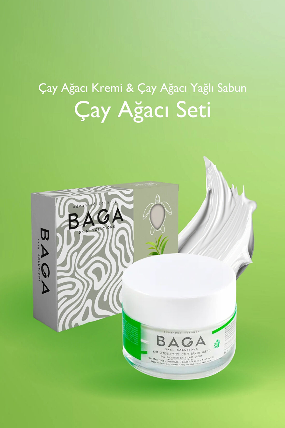 Baga Çay Ağacı Krem &Çay Ağacı Yağlı Sabun Set