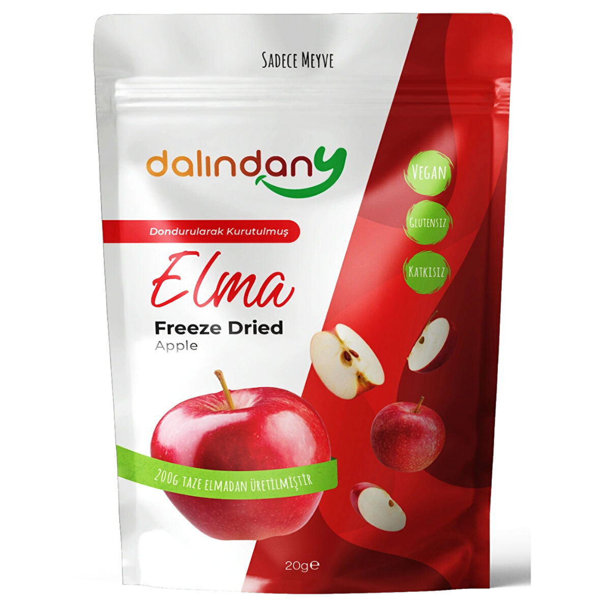 Dalındany Freeze Dried Dondurularak Kurutulmuş Elma Dilimleri 20 Gram