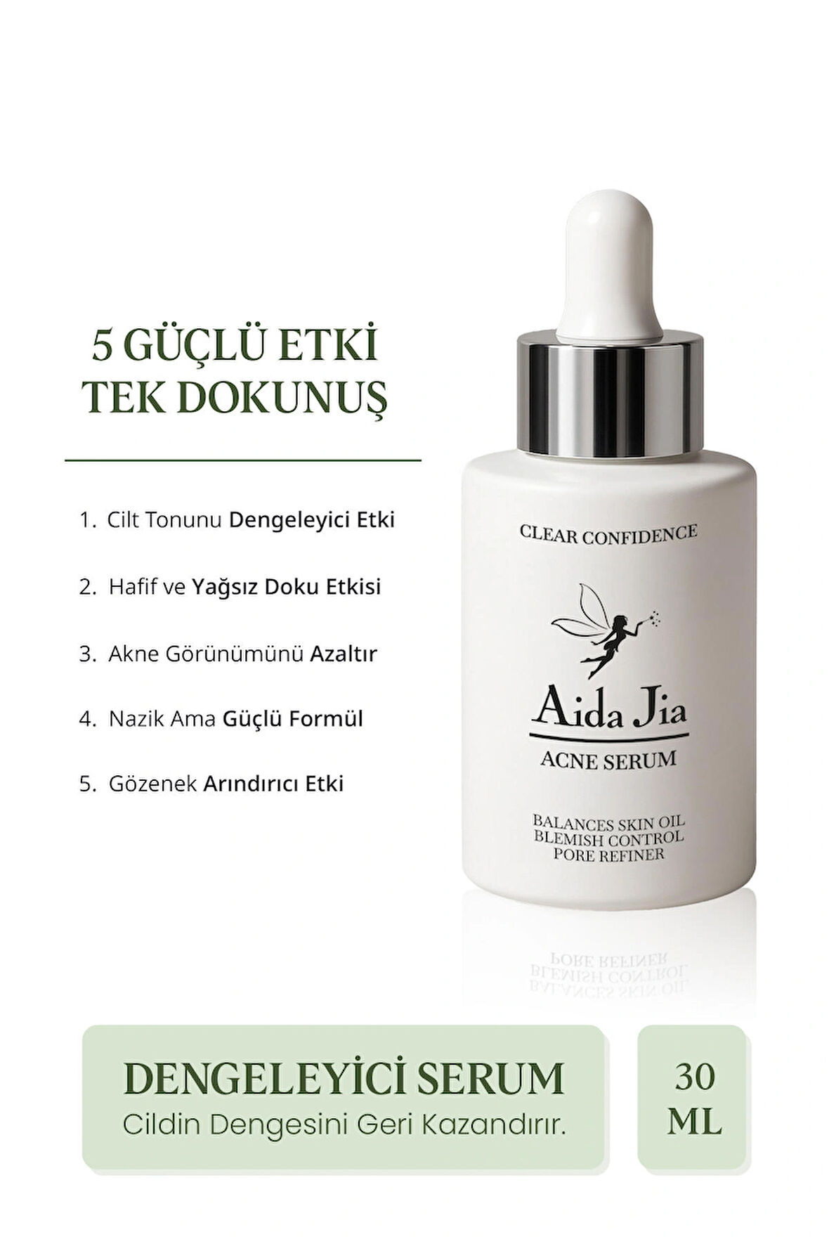 Akne Karşıtı Serum, Dermatolog Formülü, Sebum Dengeleyici, Nazik ve Güçlü