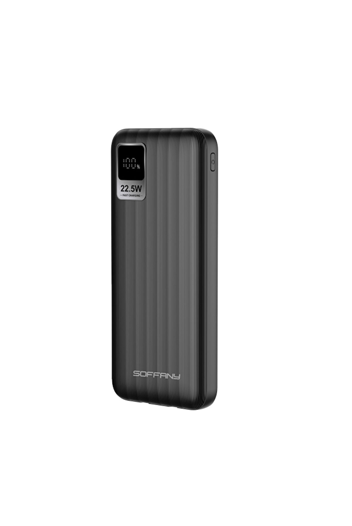 10.000 mAh P.Bank 22.5W  2 Type-C + 1 USB Çıkışlı Siyah