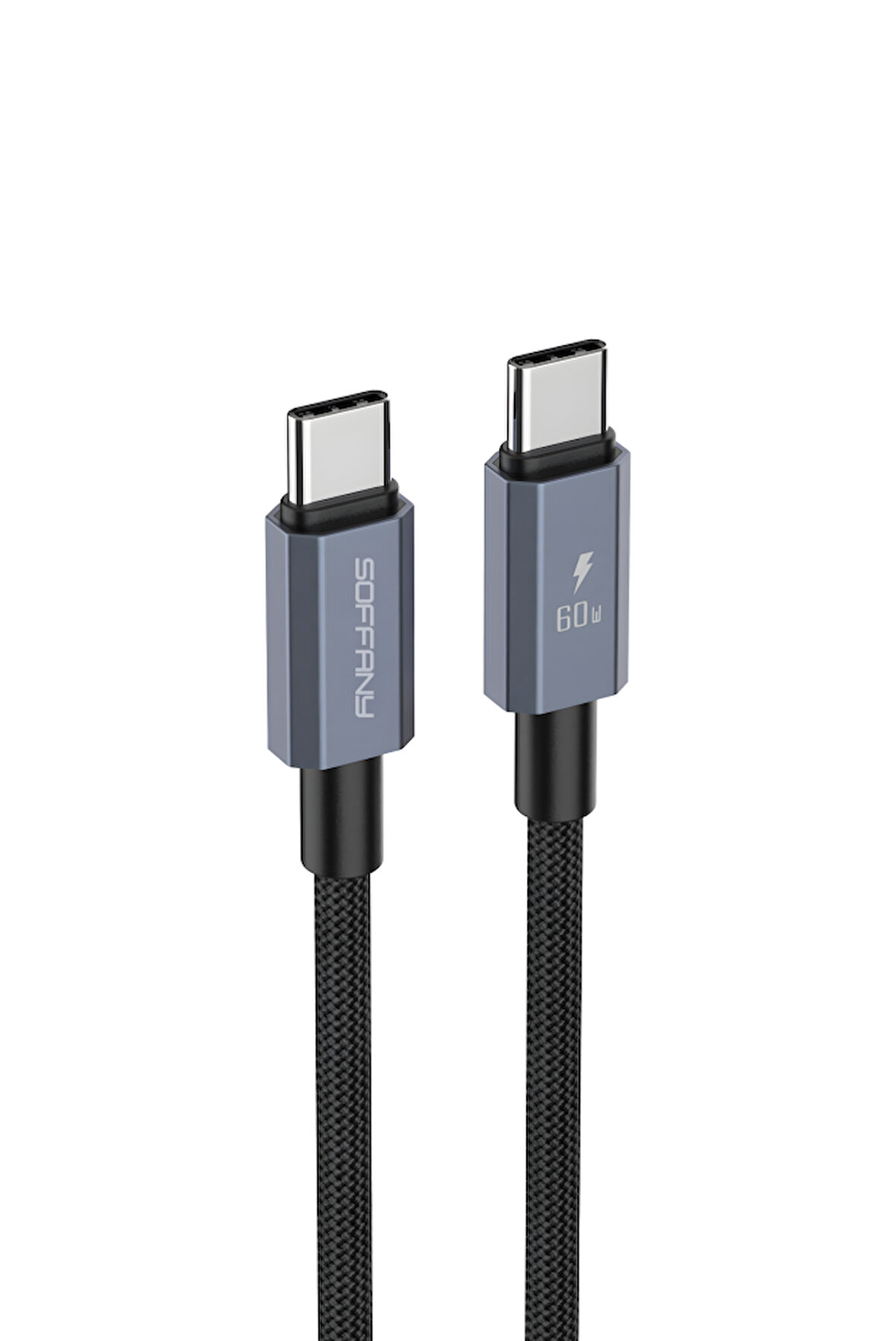 60W  Type-C to Type-C Şarj & Data Kablosu Siyah