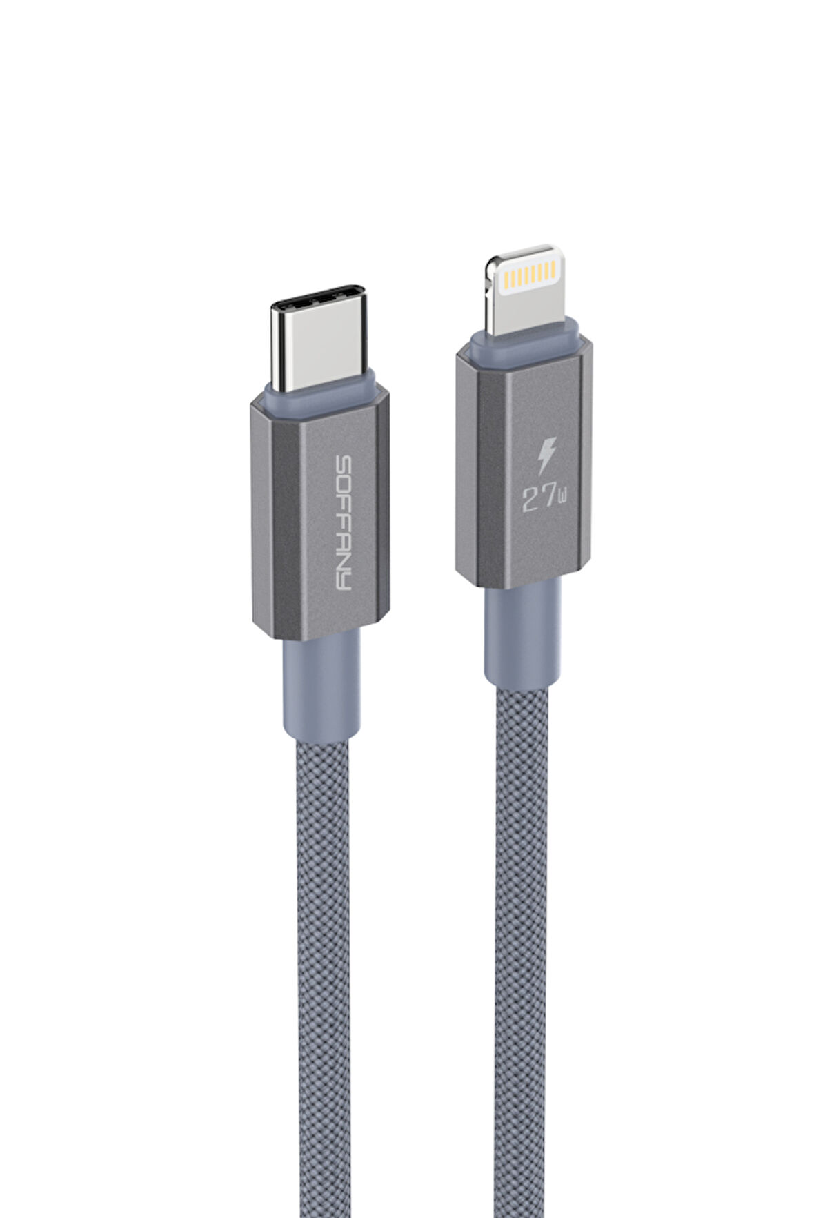 27W Type-C to Lightning Şarj & Data Kablosu Gri