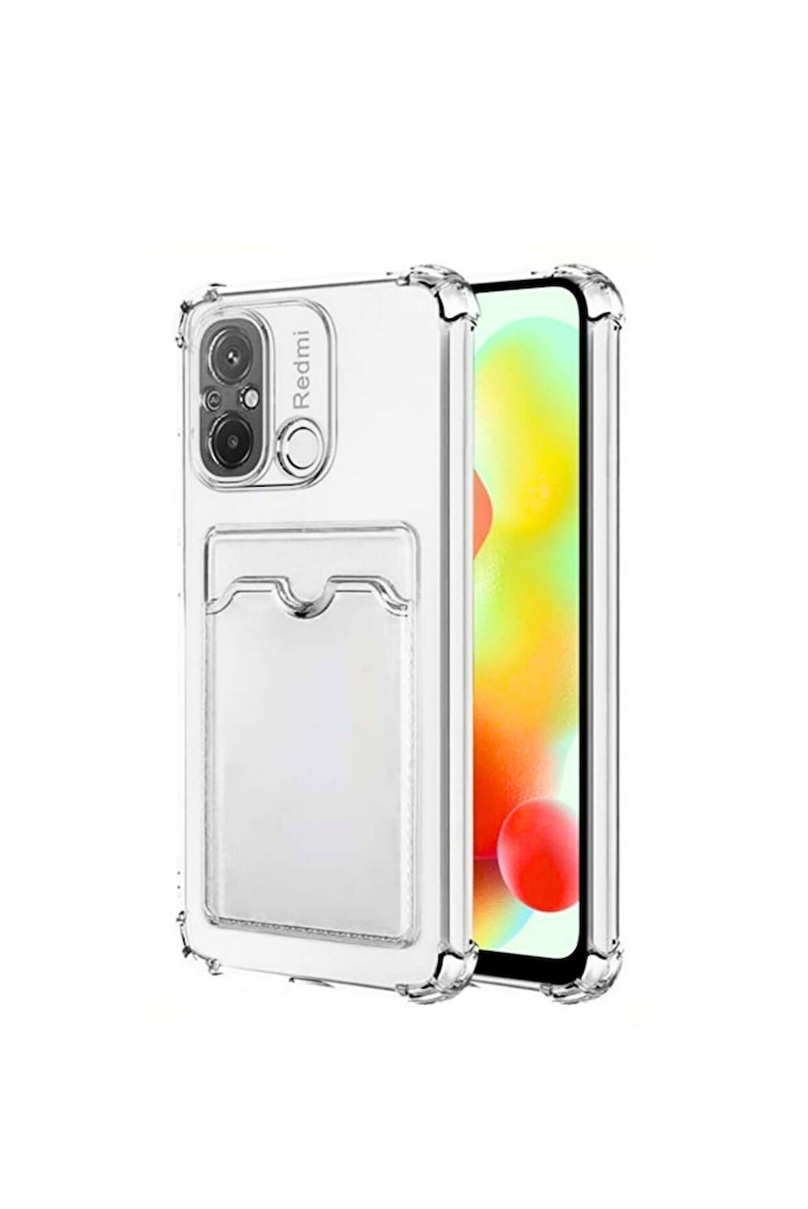 Xiaomi Redmi Note 11 Pro Silikon Kartlıklı Koruma Kılıfı  Beyaz