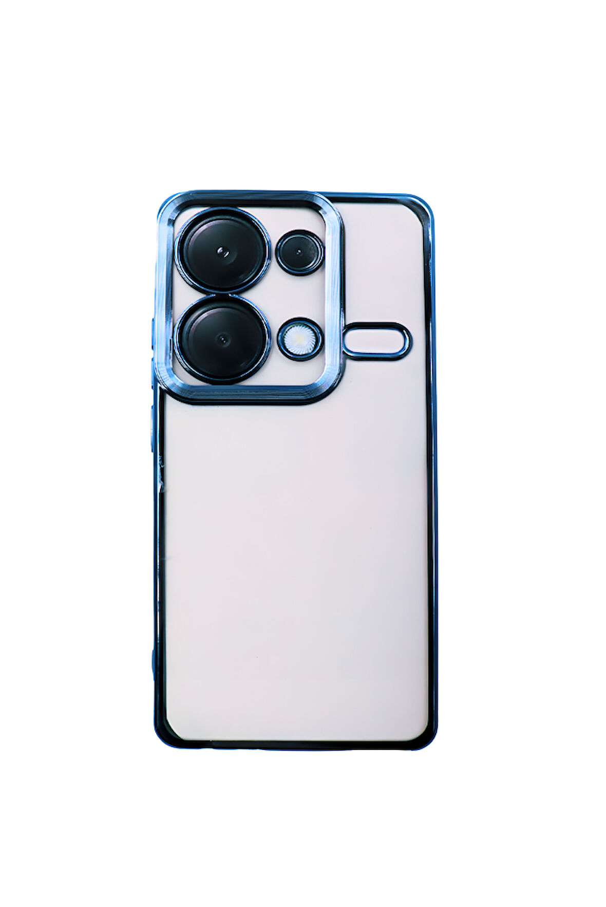 Xiaomi Redmi 13C Metal  Çerçeveli Şeffaf Kılıf  Mavi