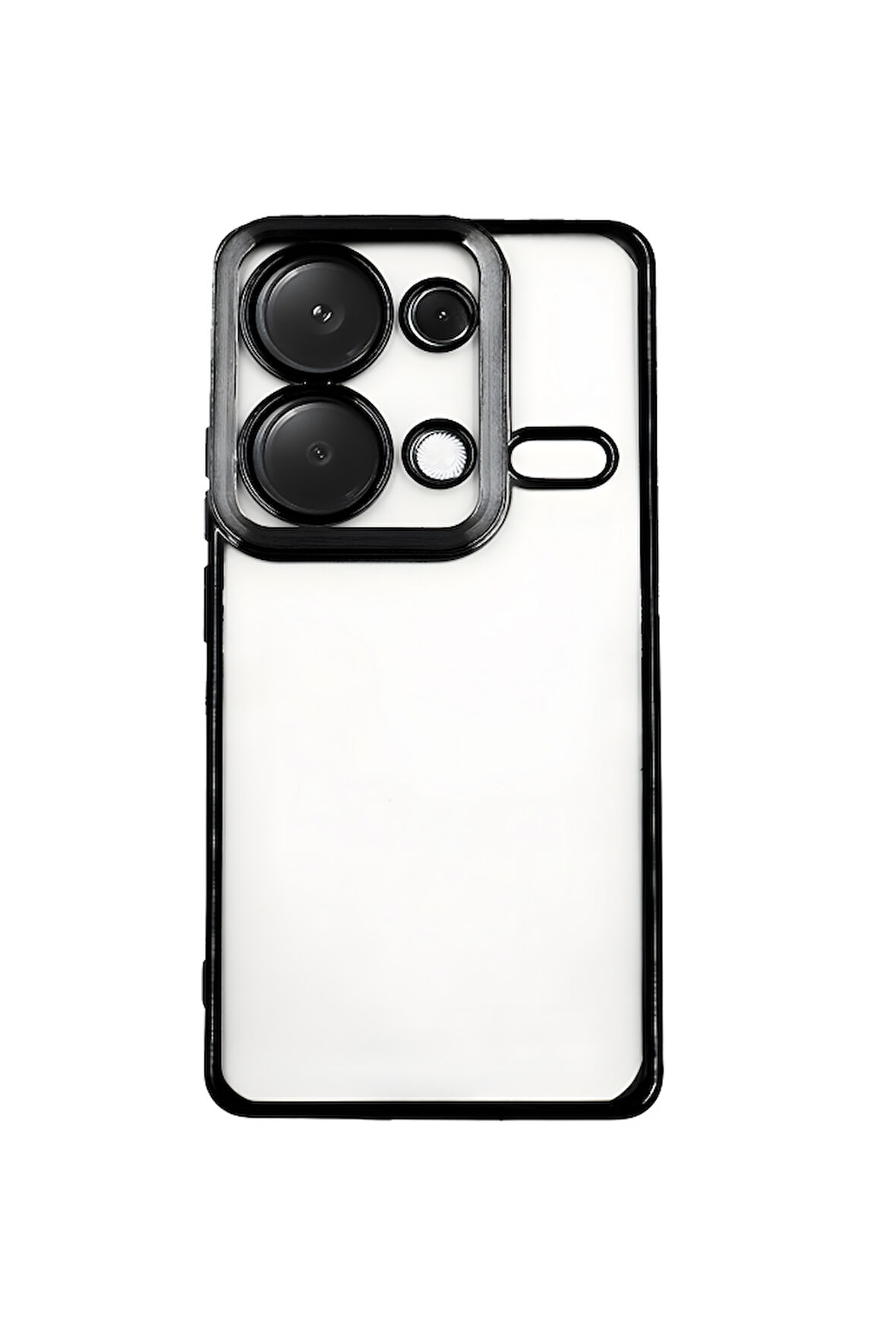 Xiaomi Redmi 14C Metal  Çerçeveli Şeffaf Kılıf  Siyah