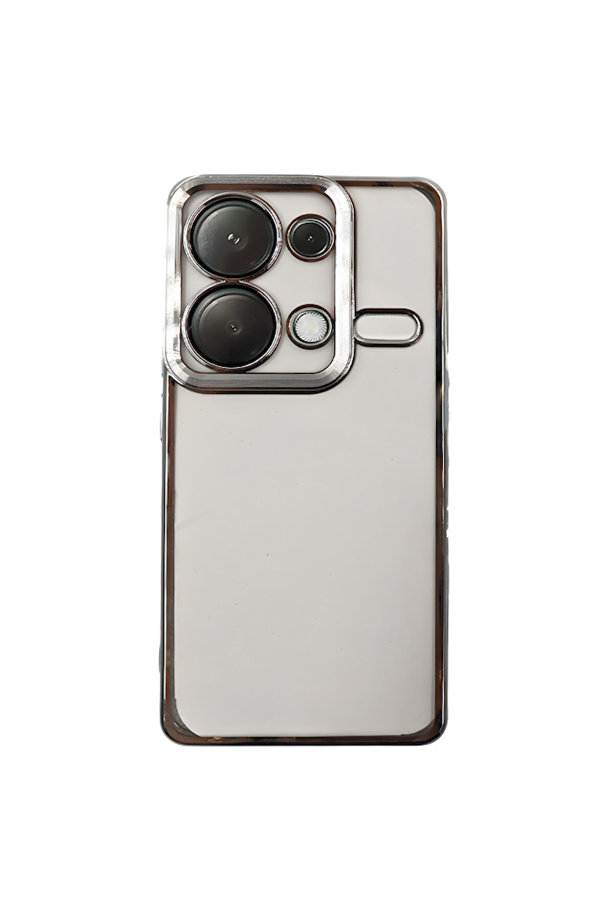 Xiaomi Redmi Note 9 Metal  Çerçeveli Şeffaf Kılıf  Beyaz