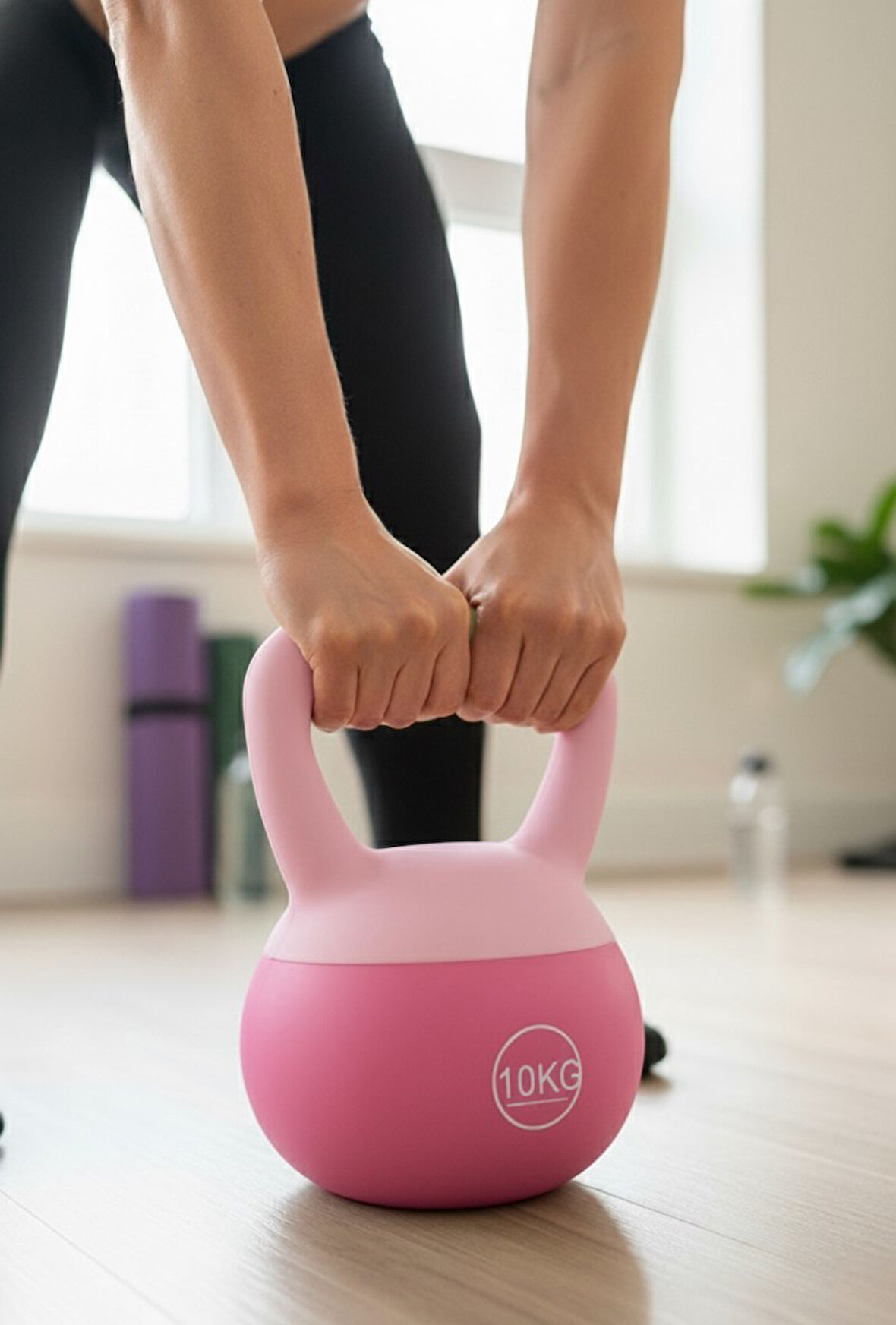 10 KG Soft Kettlebell – Yumuşak Tabanlı Metal Kumlu, Ses Yapmaz Darbeye Dayanıklı Çift El Ağırlık