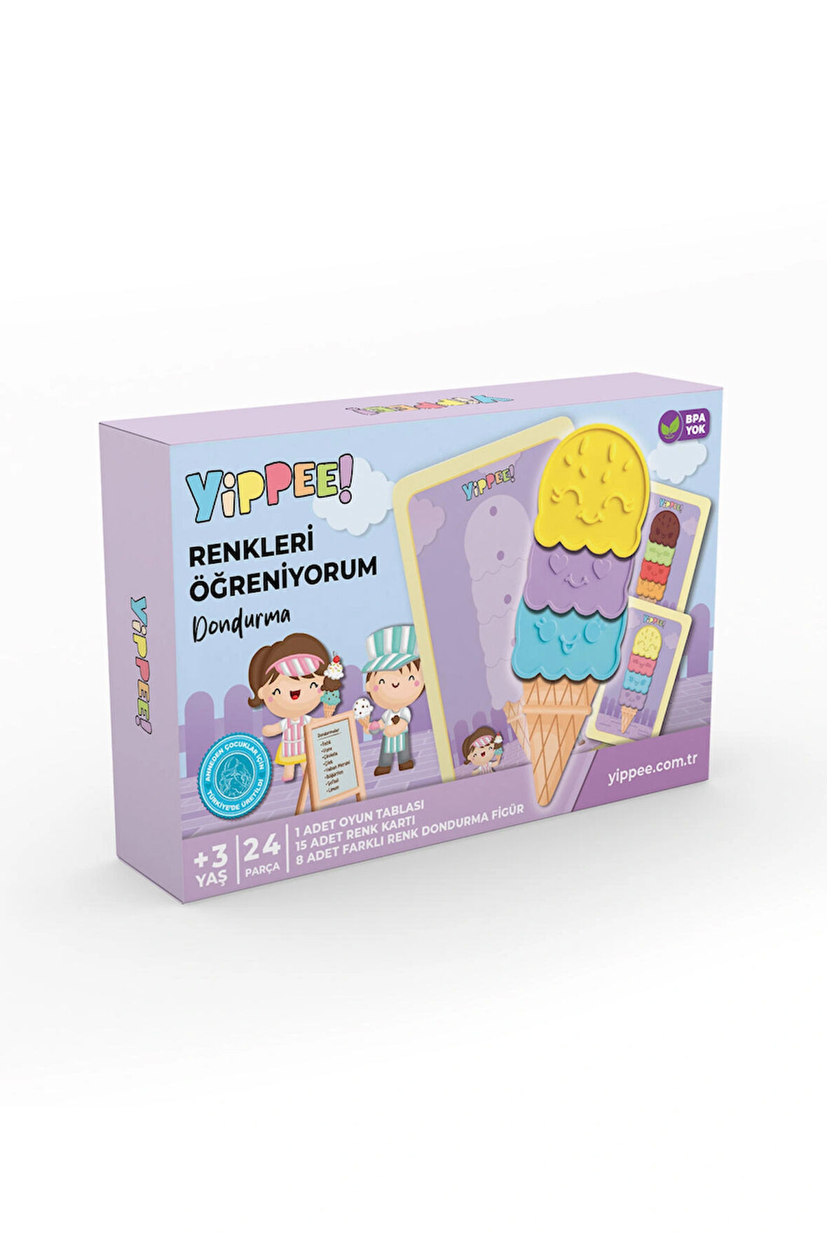 Renkleri Öğreniyorum Dondurma - Renk Eşleştirme Eğitici Oyun Seti