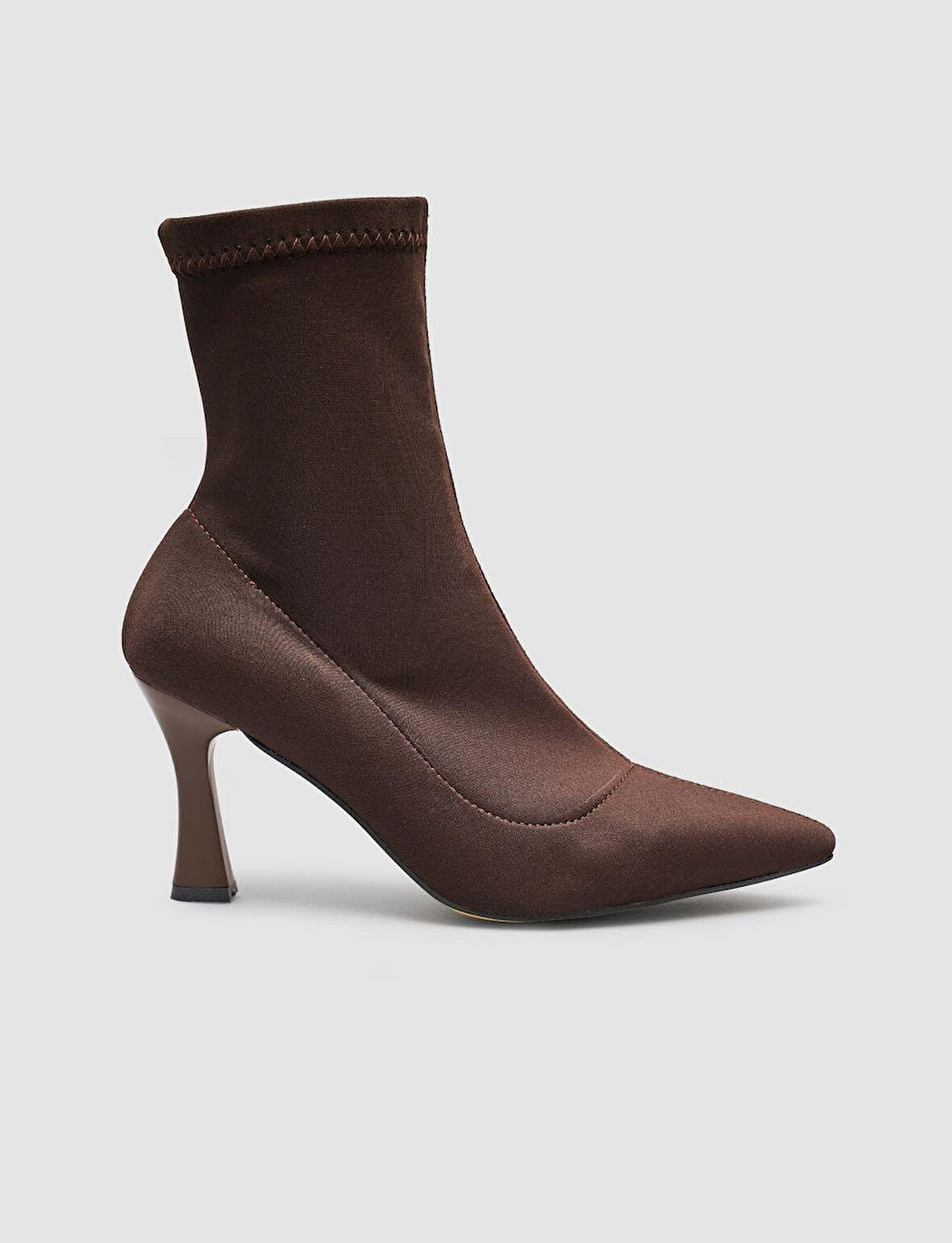  Streç Kahverengi Kadın Topuklu Bot